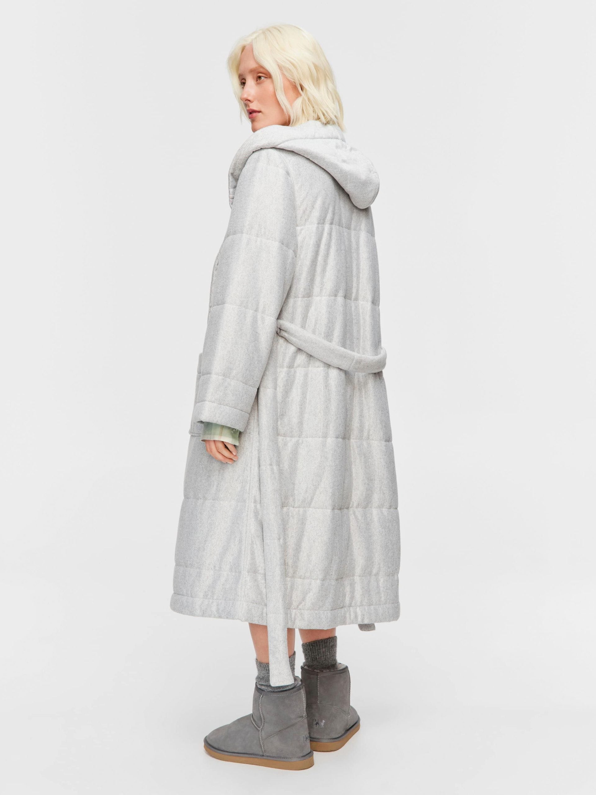 Quilted Hood Gown grey image 2