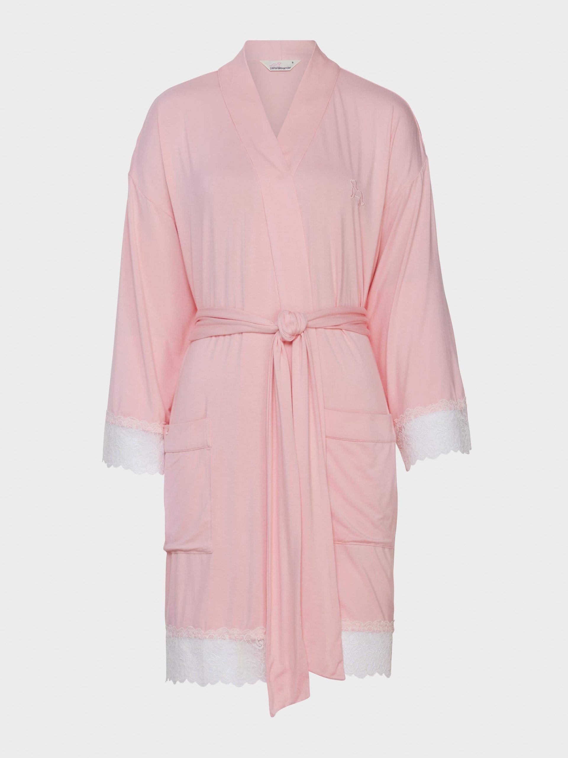 Lace Trim Bamboo Jersey Kimono Gown multi image 4