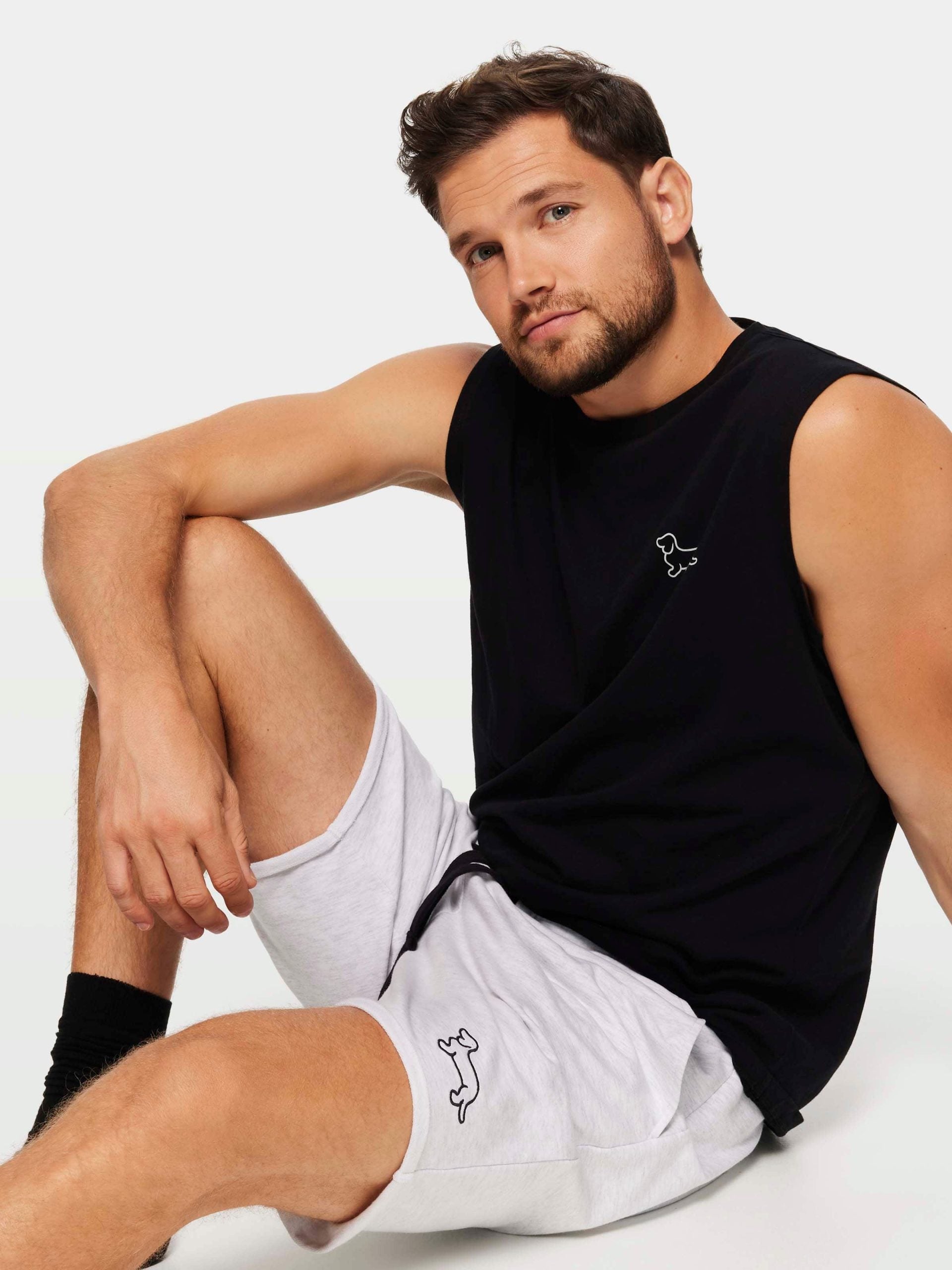 P.A. Light Grey Cut Off Sweat Short greymarle image 0