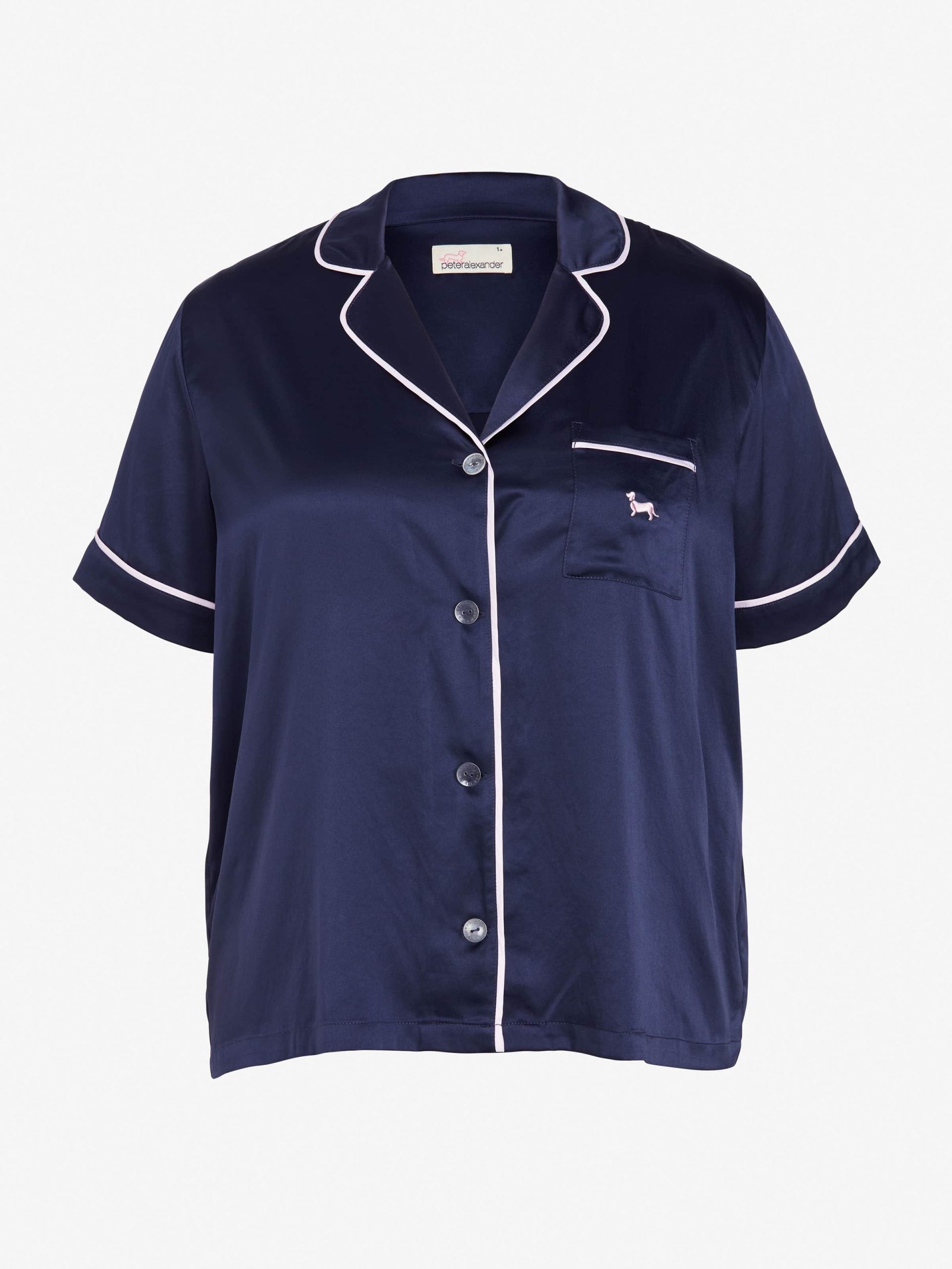 P.A. Plus Navy Tux Luxe Satin Short Sleeve Shirt Navy image 3