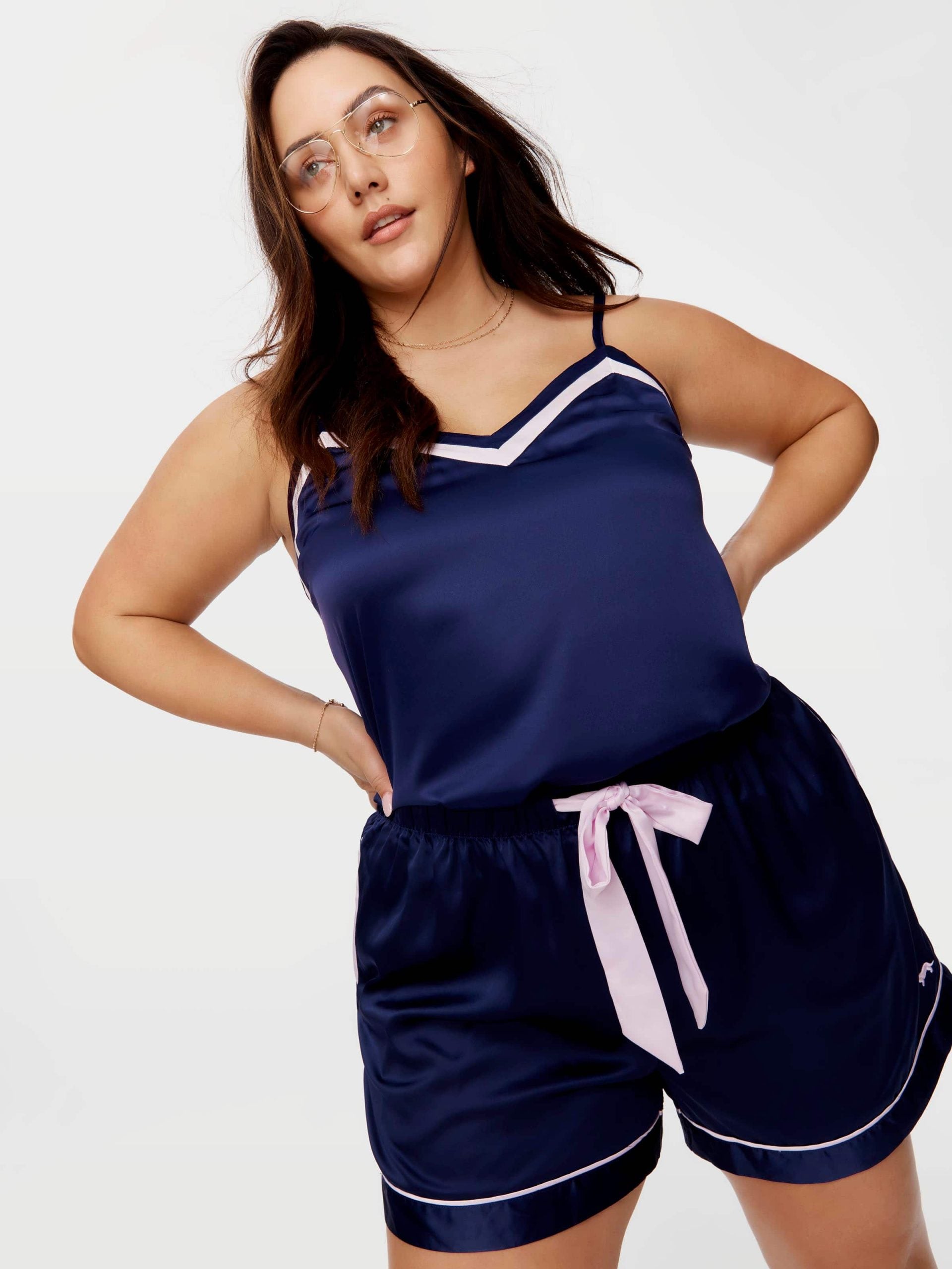 P.A. Plus Navy Tux Luxe Satin Cami Multi image 2