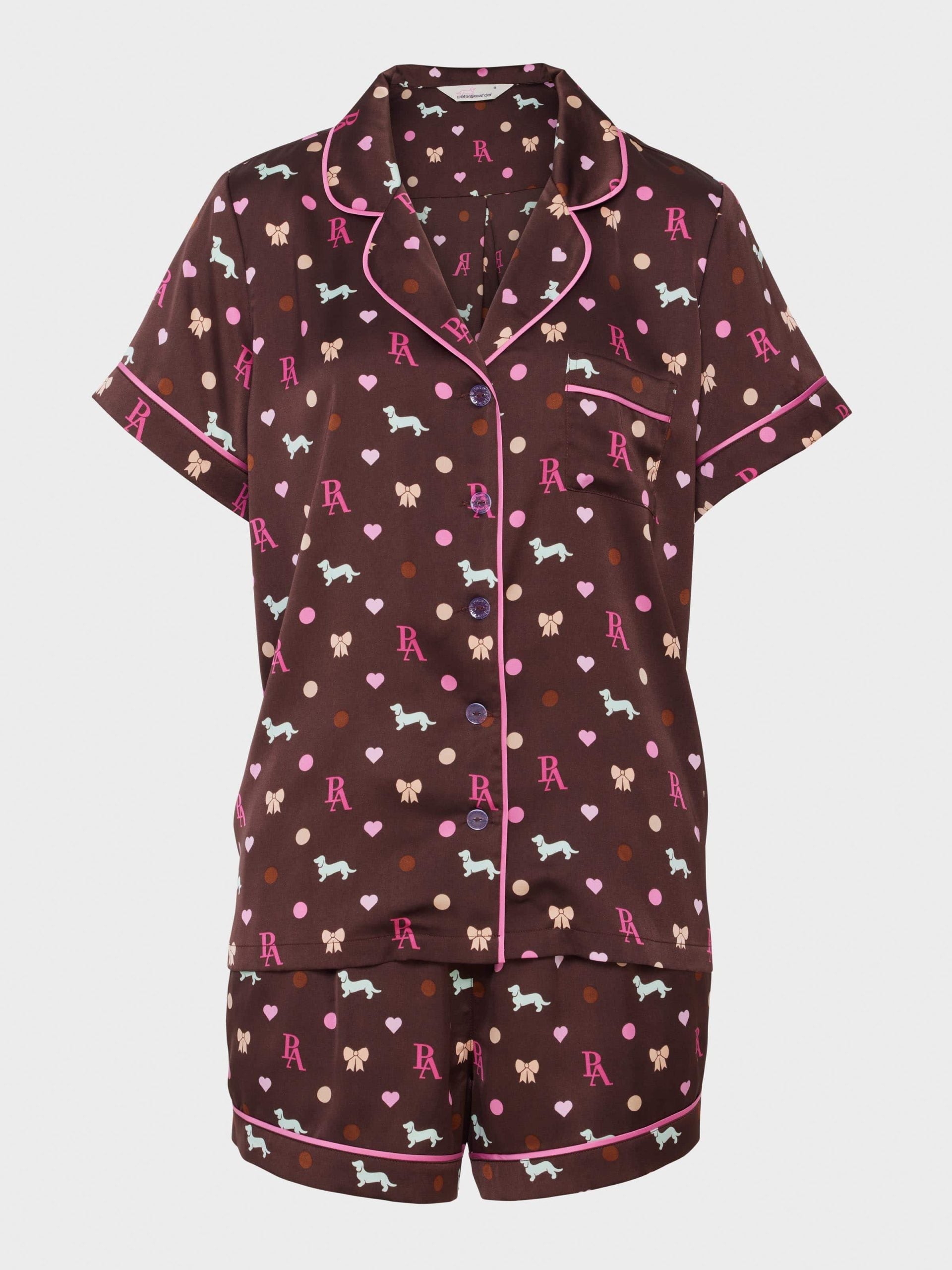 Penny Bow Chic Satin Shortie Pj Set multi image 4