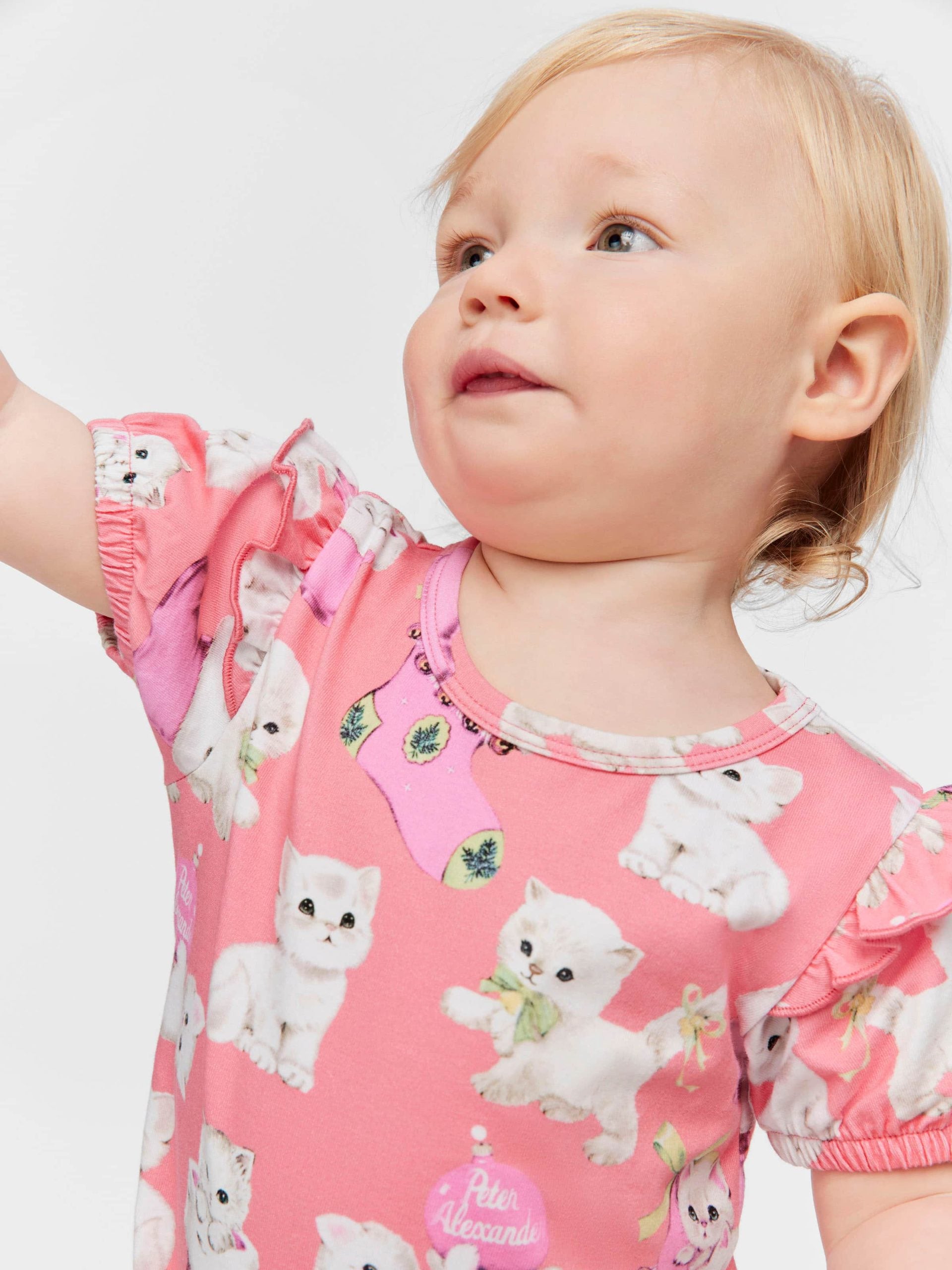 Baby Girl Kitten Romper multi image 0