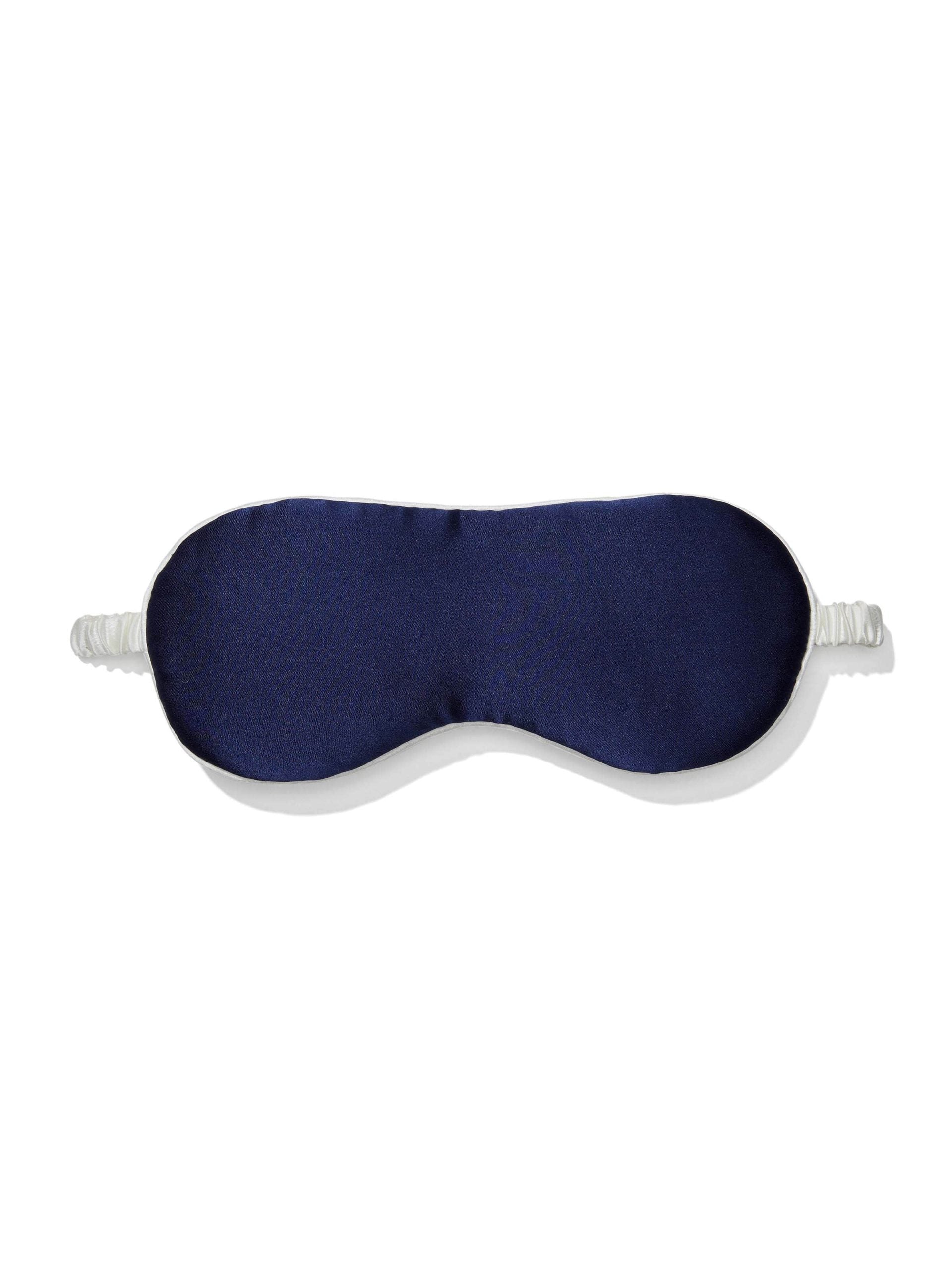 Navy Mulberry Silk Pj Set With Eye Mask navy image 5