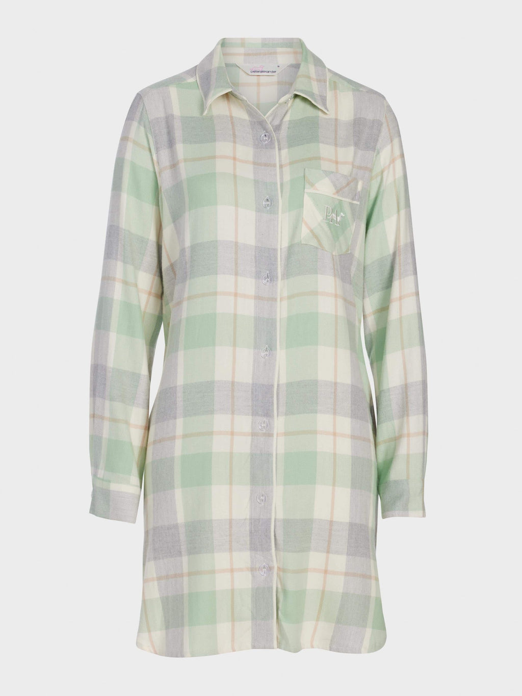Mint Check Bamboo Flannelette Nightshirt multi image 3