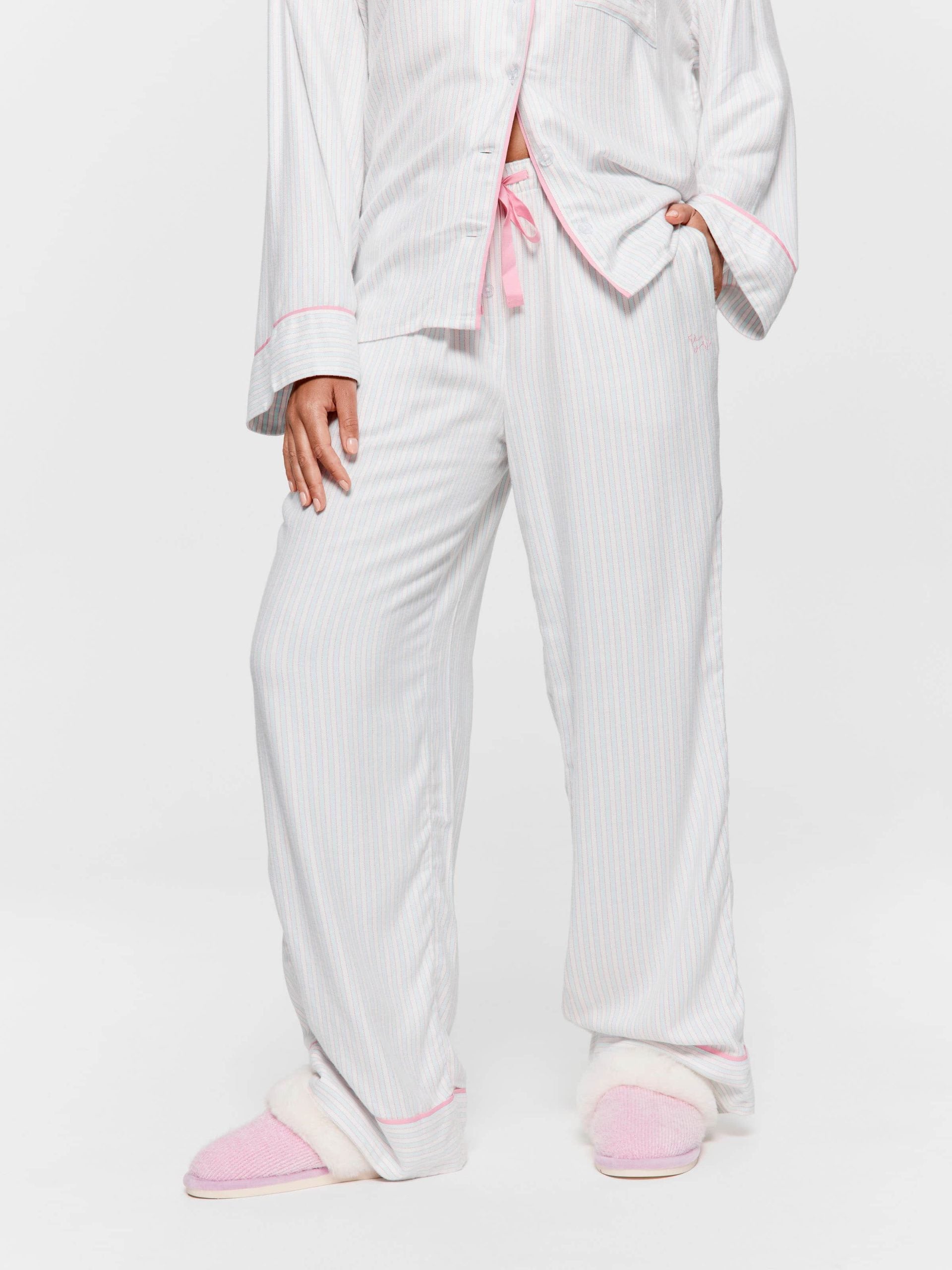 Mint Candy Stripe Viscose Flannelette Classic Pj Pant multi image 2