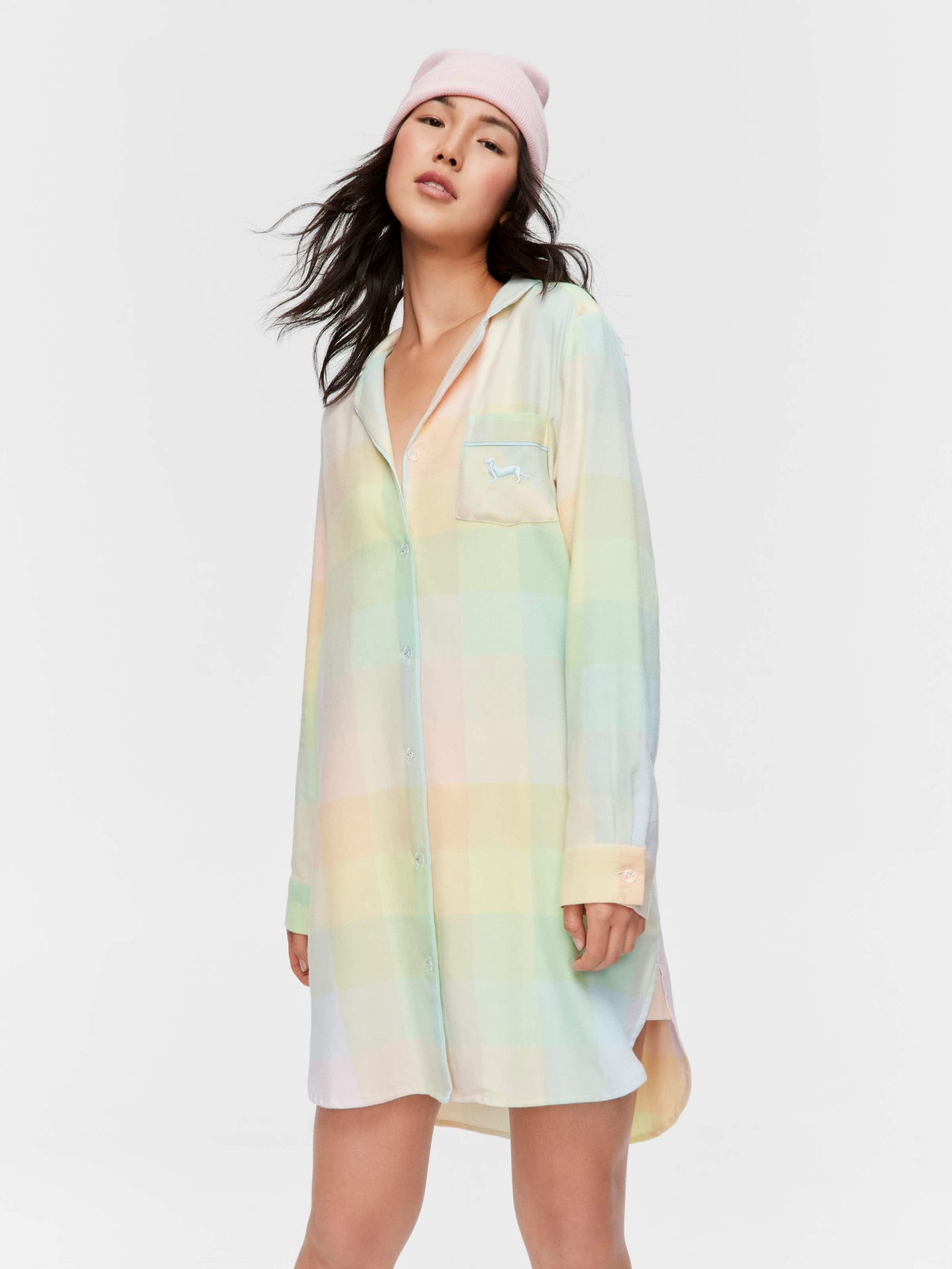 Rainbow Check Flannelette Nightshirt multi image 3