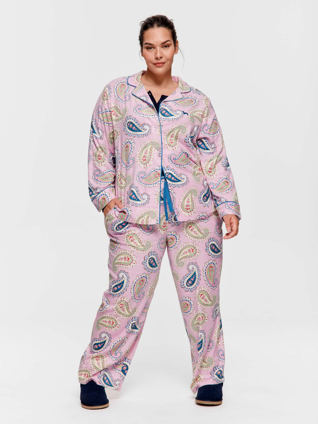P.A. Plus Cowgirl Paisley Bamboo Flannelette Classic Pj Set Multi image 3
