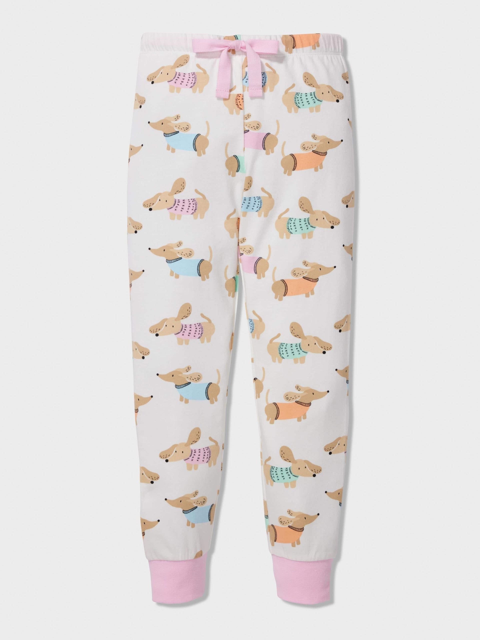 Jnr Girls Dachshund Long Pj Set Multi image 1