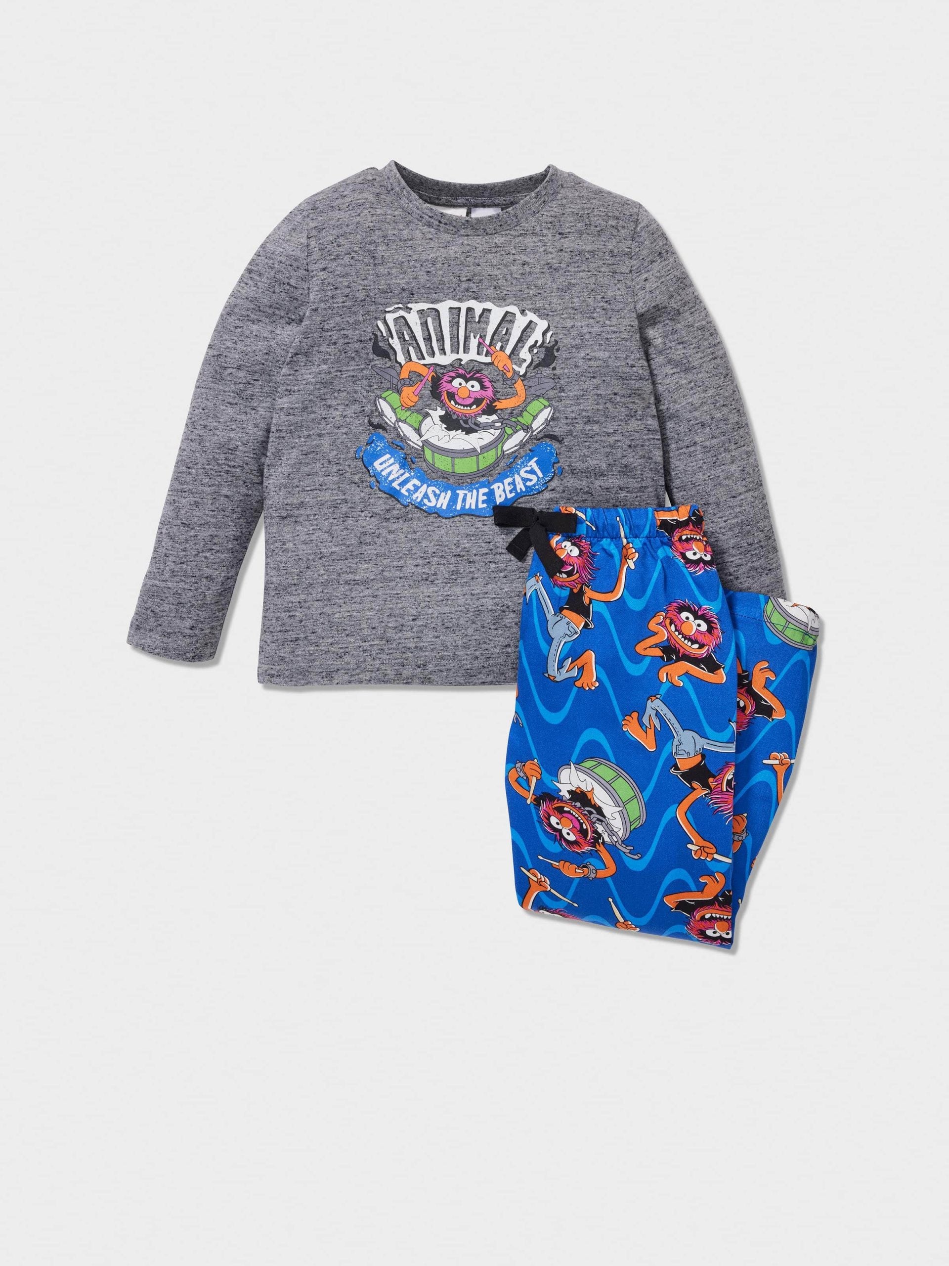 Jnr Boys Animal Muppet Long Pj Set multi image 0