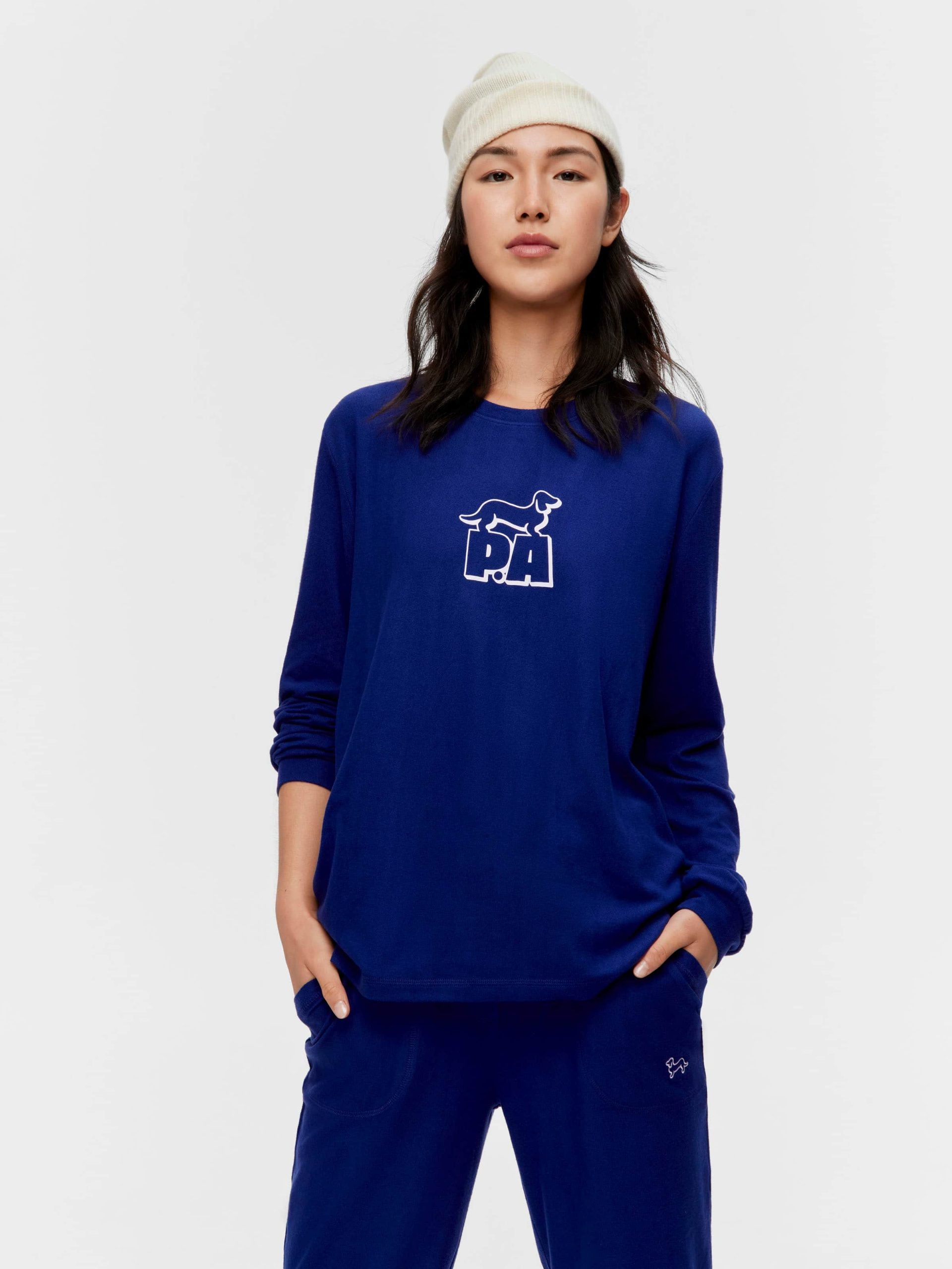 Navy Plush Block Logo Sweater navy image 0