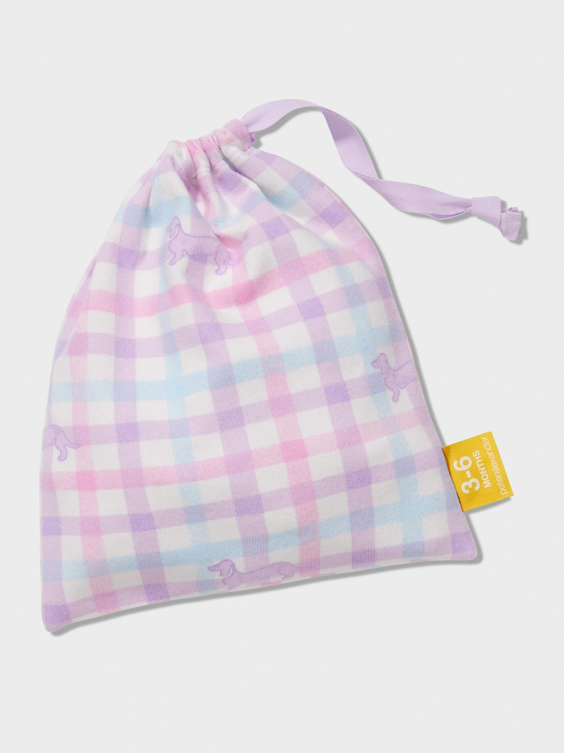 Baby Pastel Check Long Pj Set lilac image 3