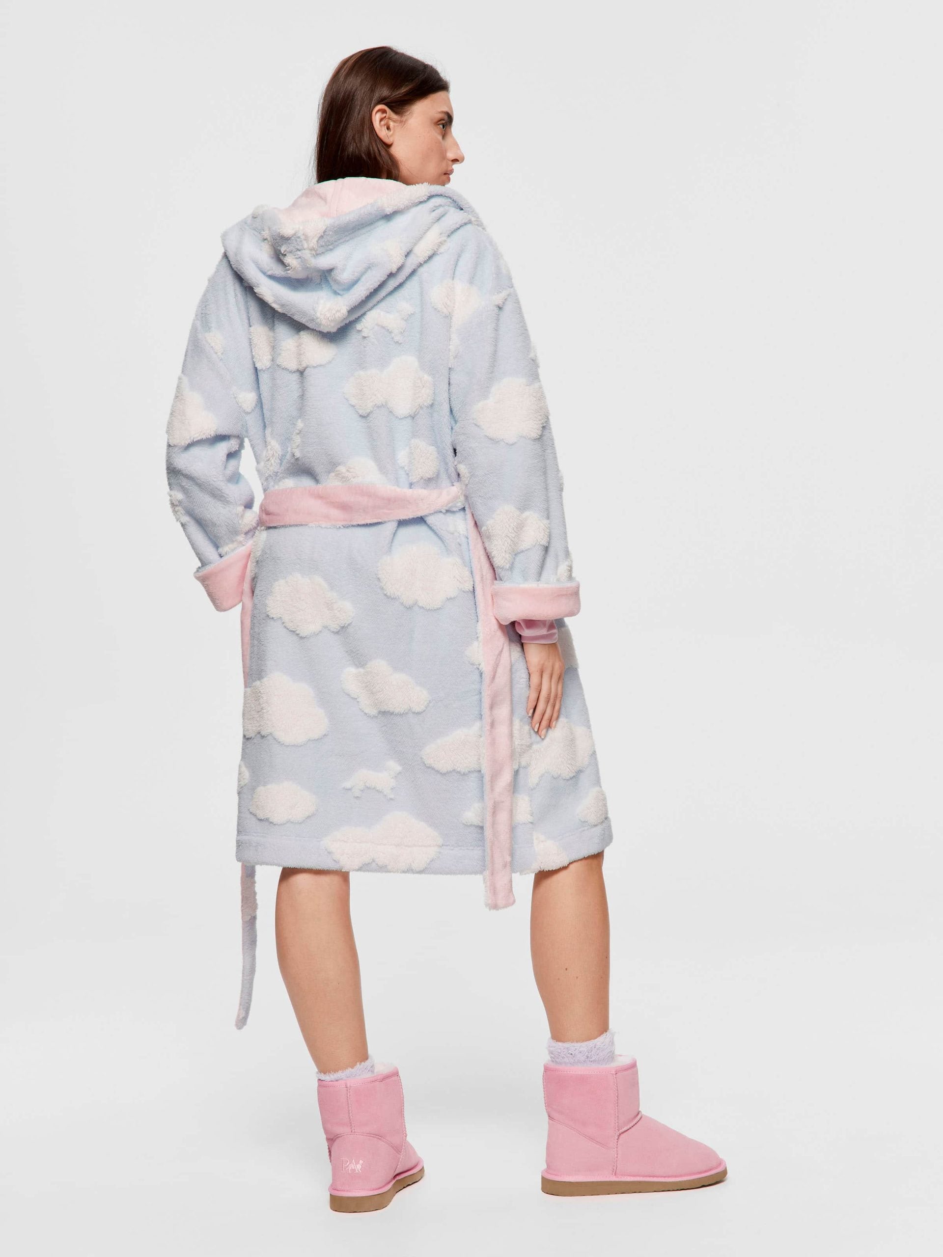 Fluffy Cloud Hooded Gown multi image 3