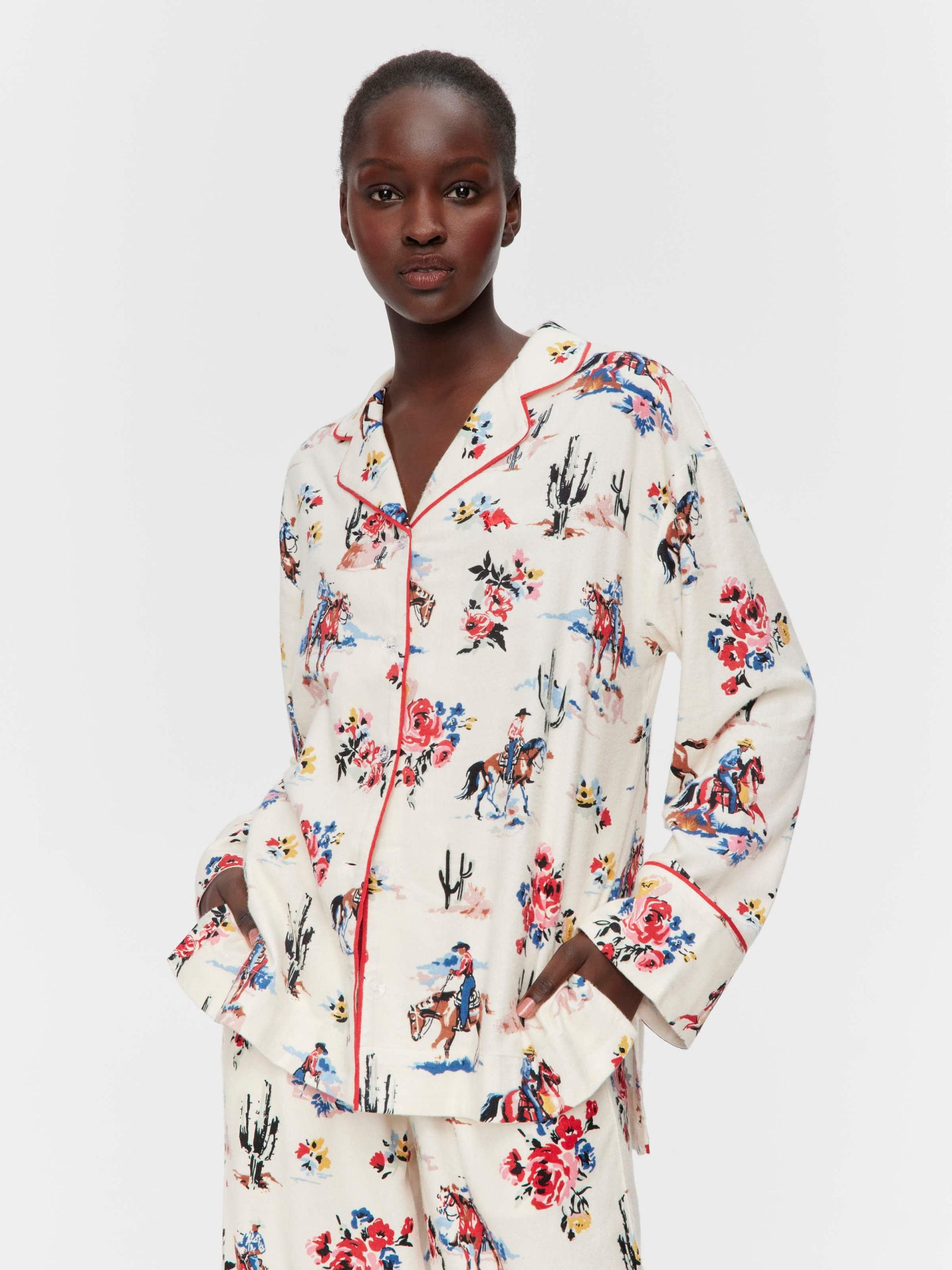 Cowboy Bamboo Flannelette Classic Pj Set Multi image 1