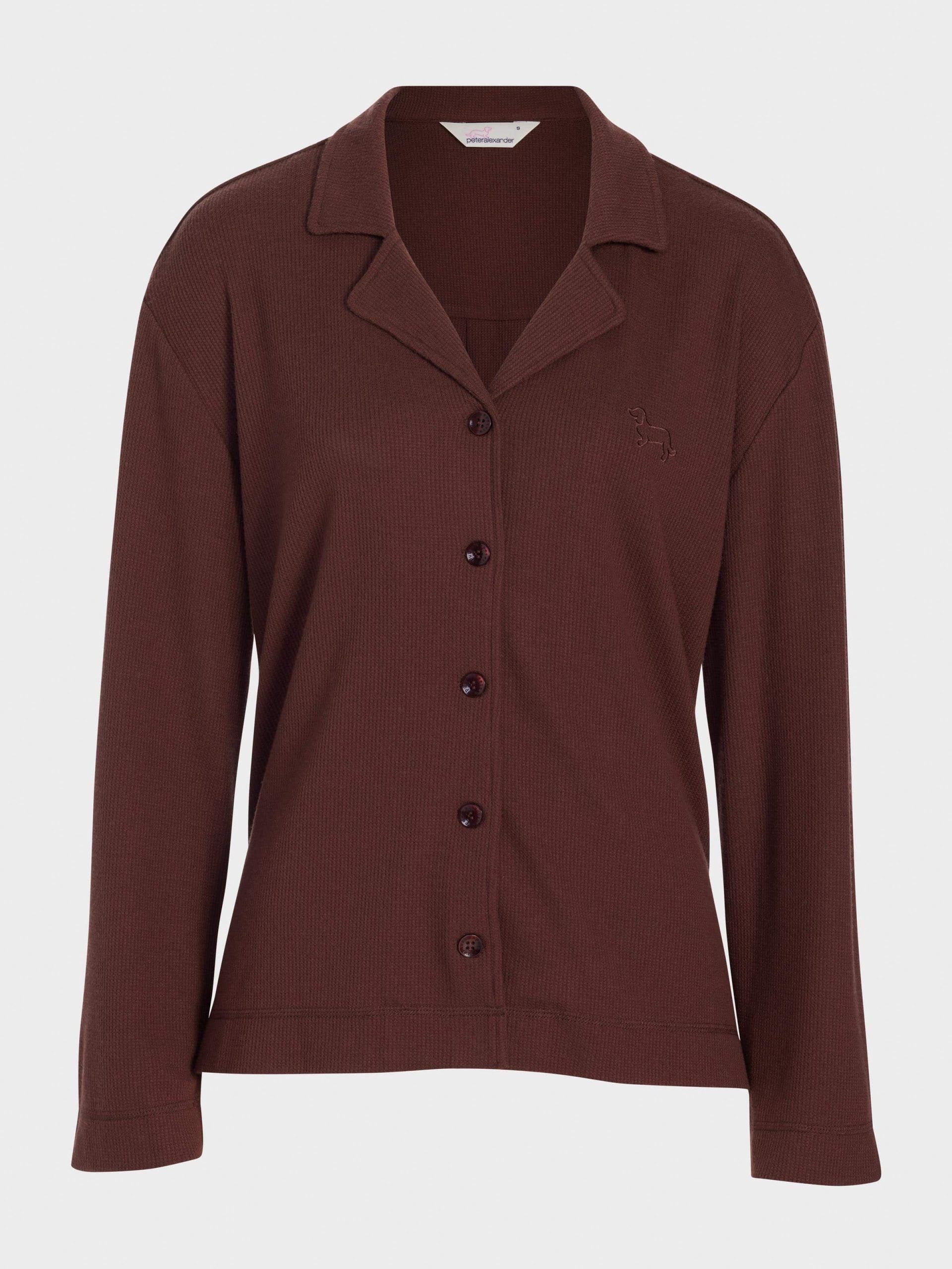 Chocolate Soft Waffle Long Sleeve Shirt brown image 3