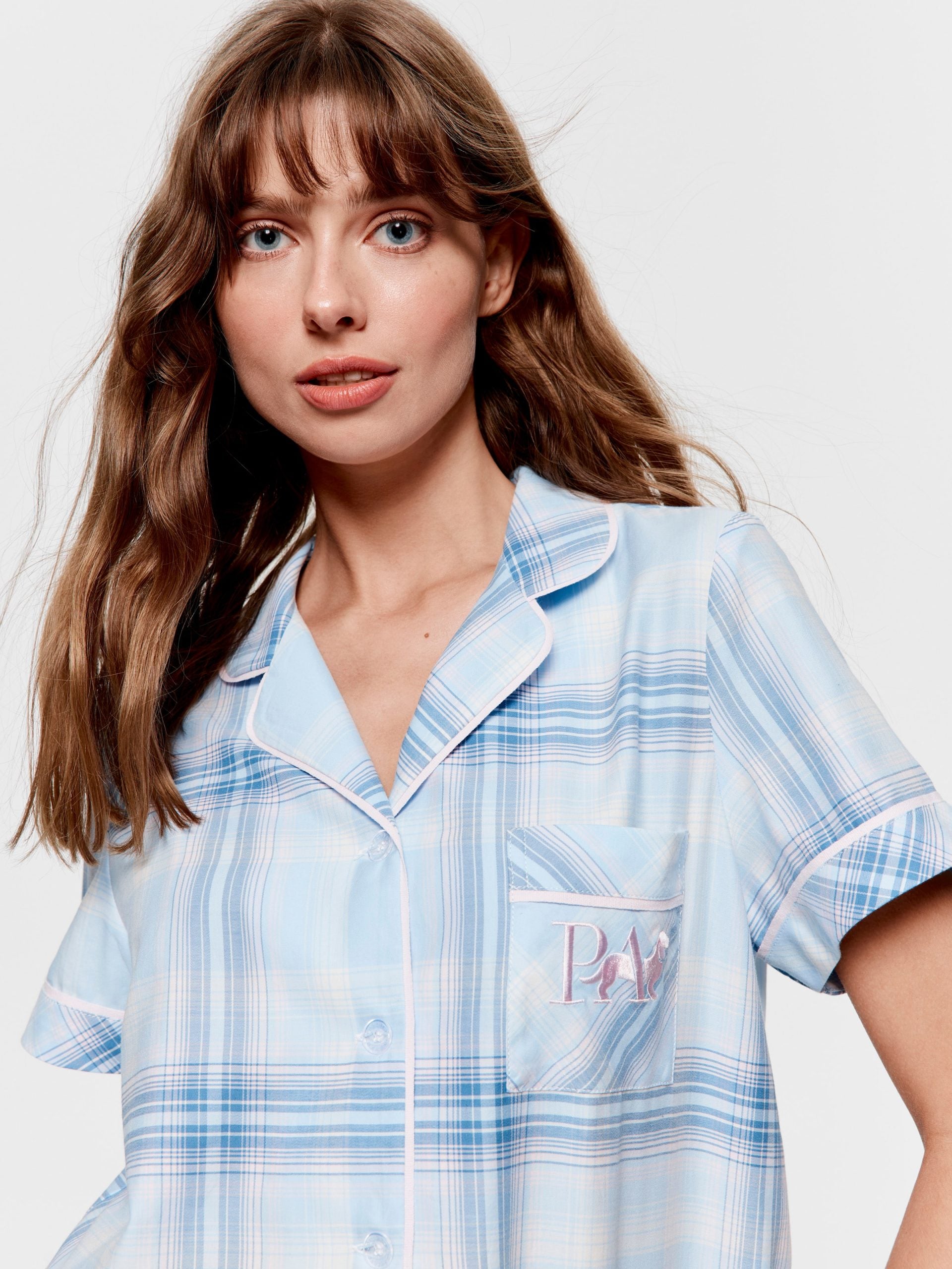 Blue Check 100% Cotton Pj Set multi image 2