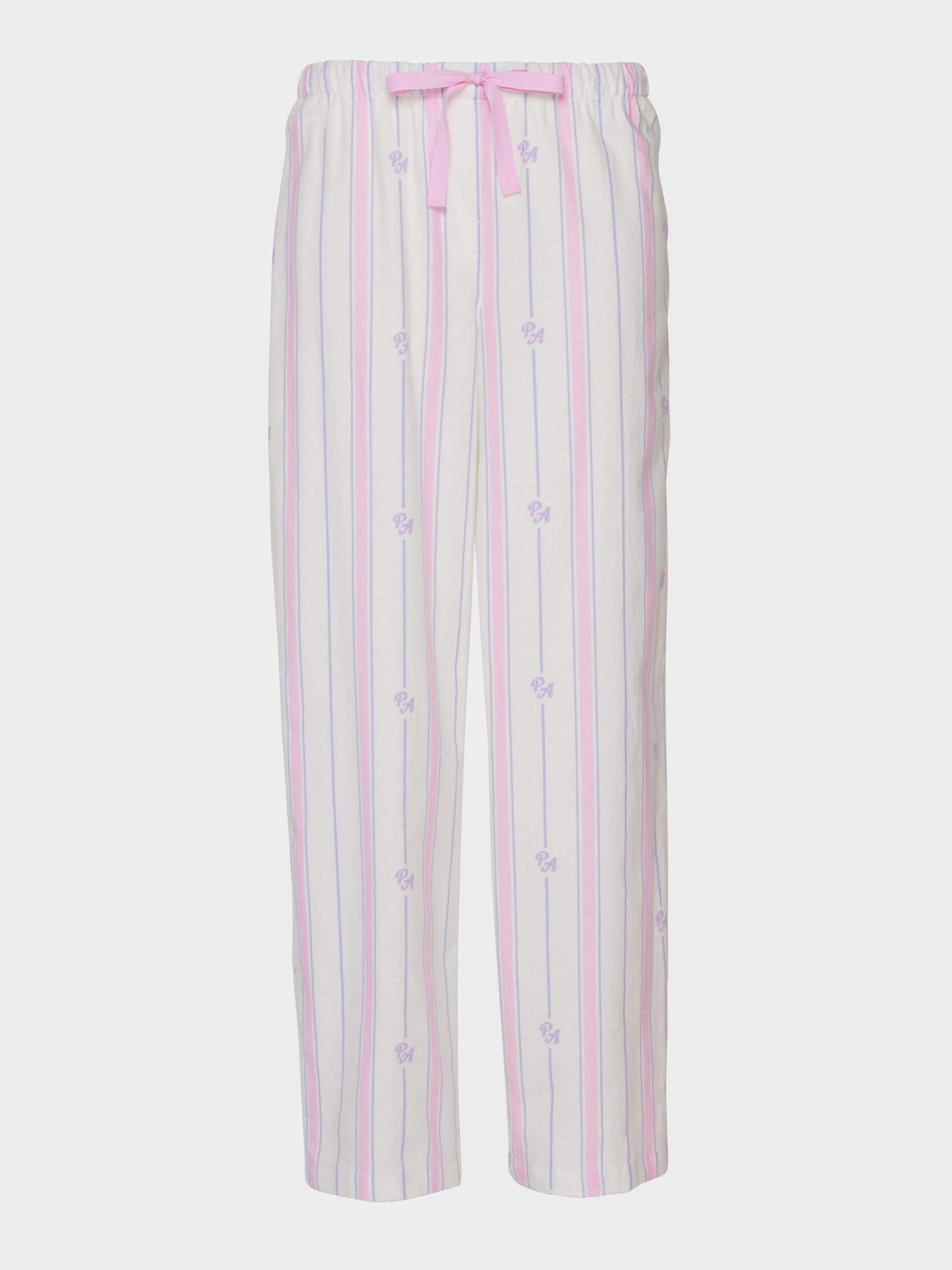 P.A. Pink & Lilac Stripe Classic Flannelette Pj Pant multi image 3