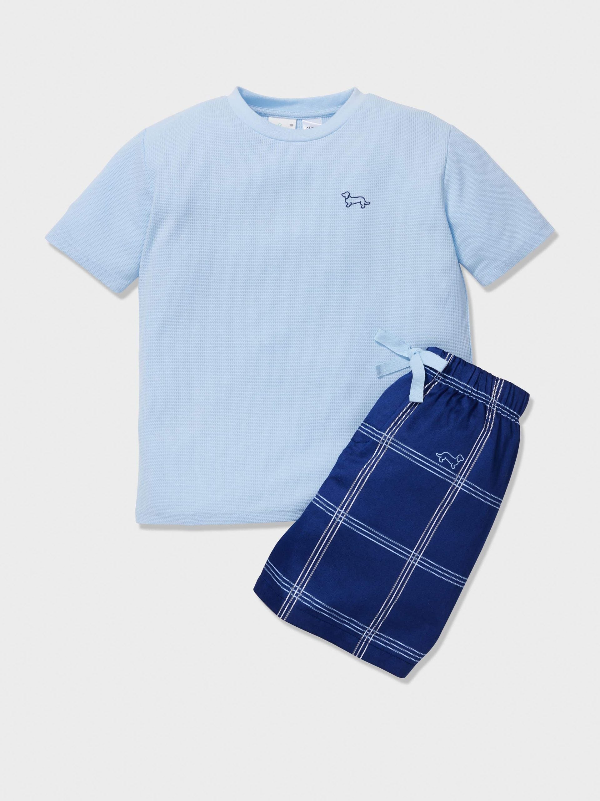 Boys Windowpane Check Short Pj Set multi image 0