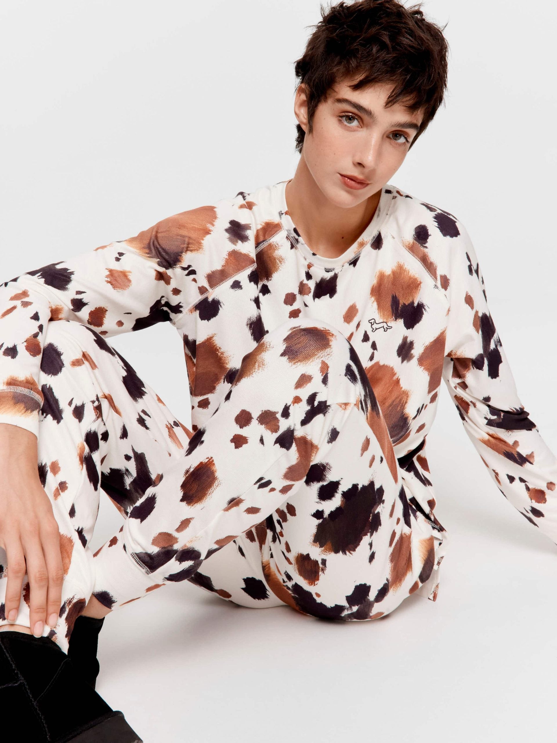 Cow Plush Easy Pj Pant Multi image 0