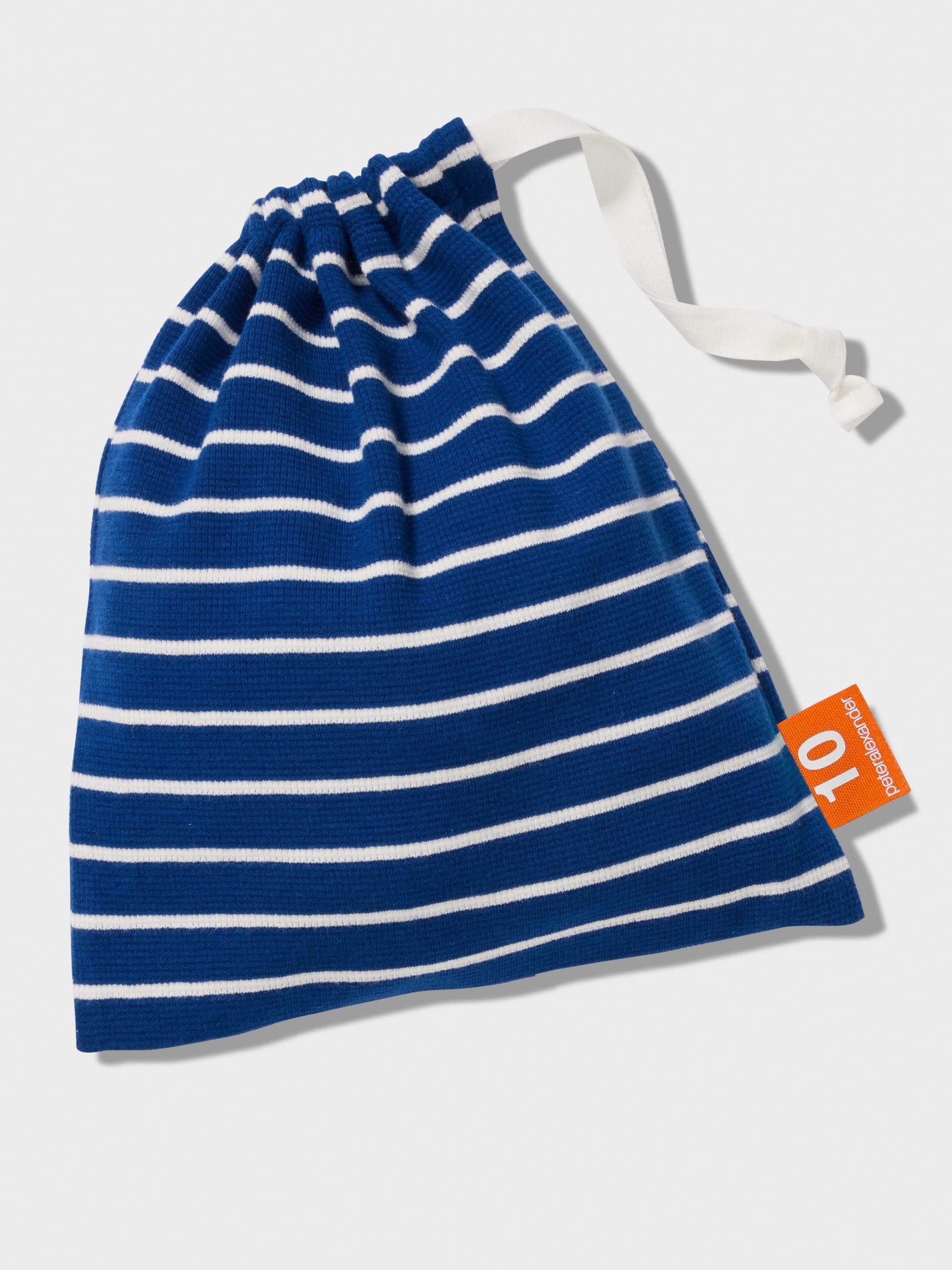Boys Waffle Stripe Long Pj Set Navy image 3