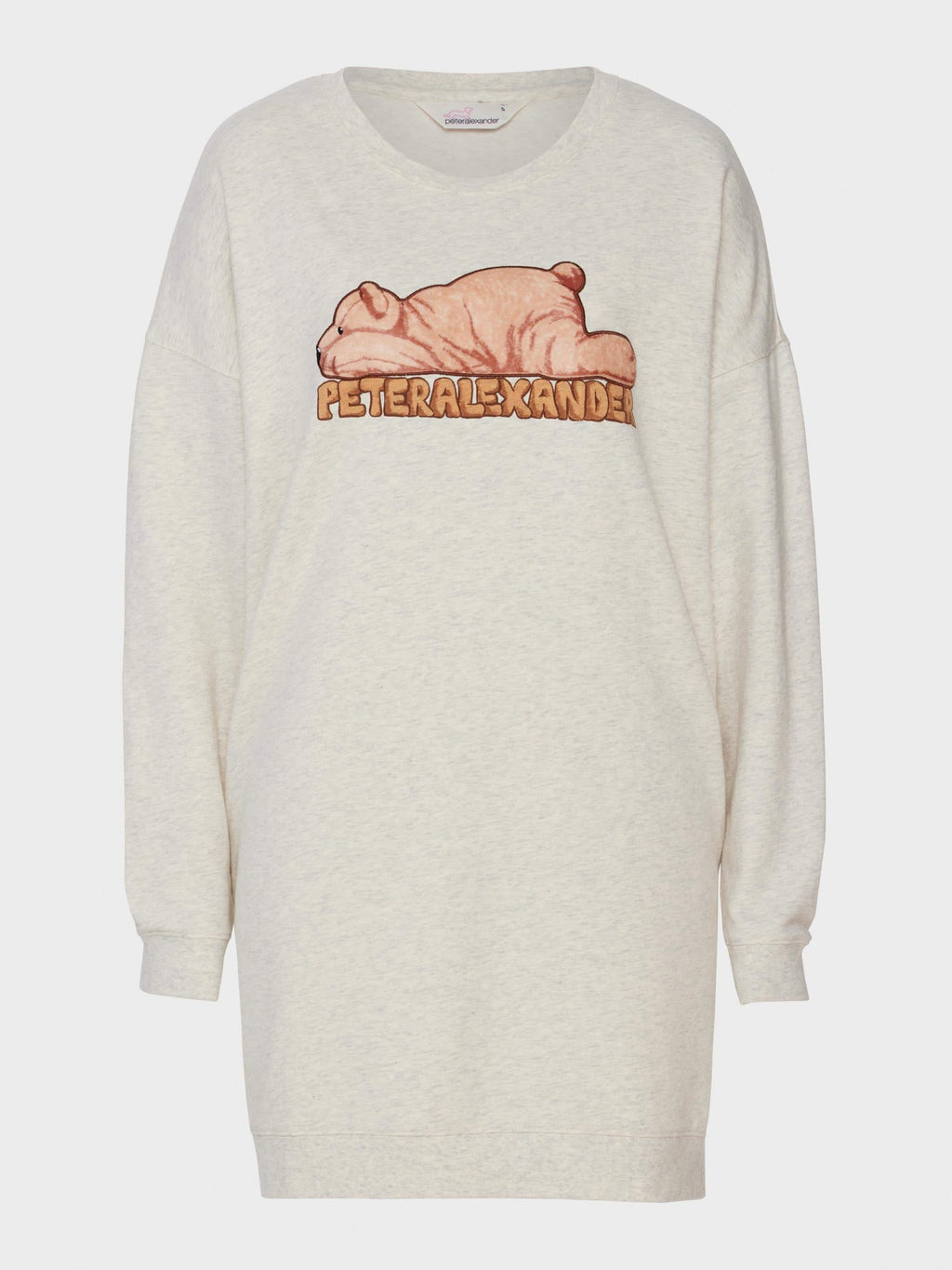 Bear Long Sleeve Sweater Nightie oatmeal image 3