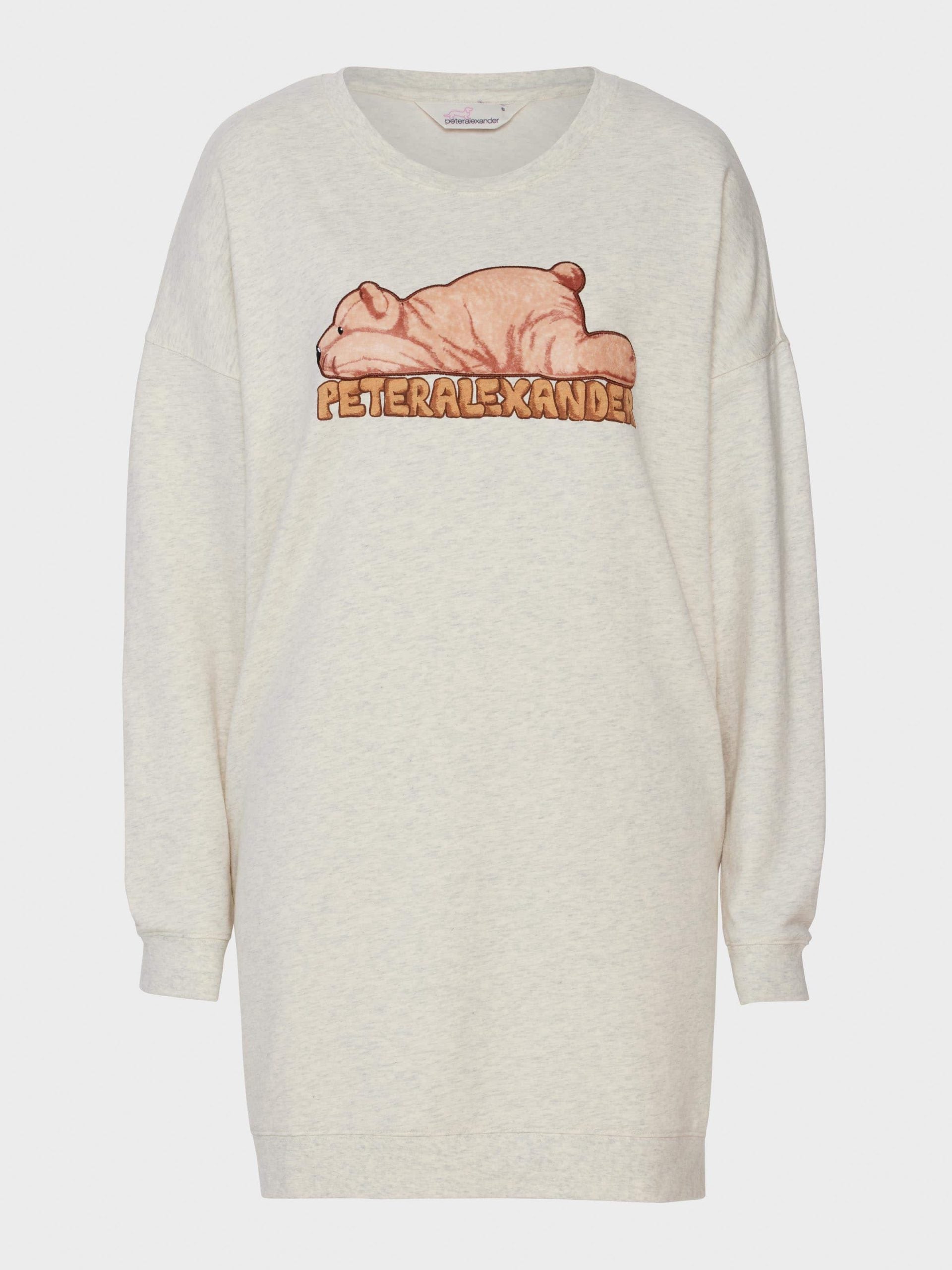Bear Long Sleeve Sweater Nightie oatmeal image 3