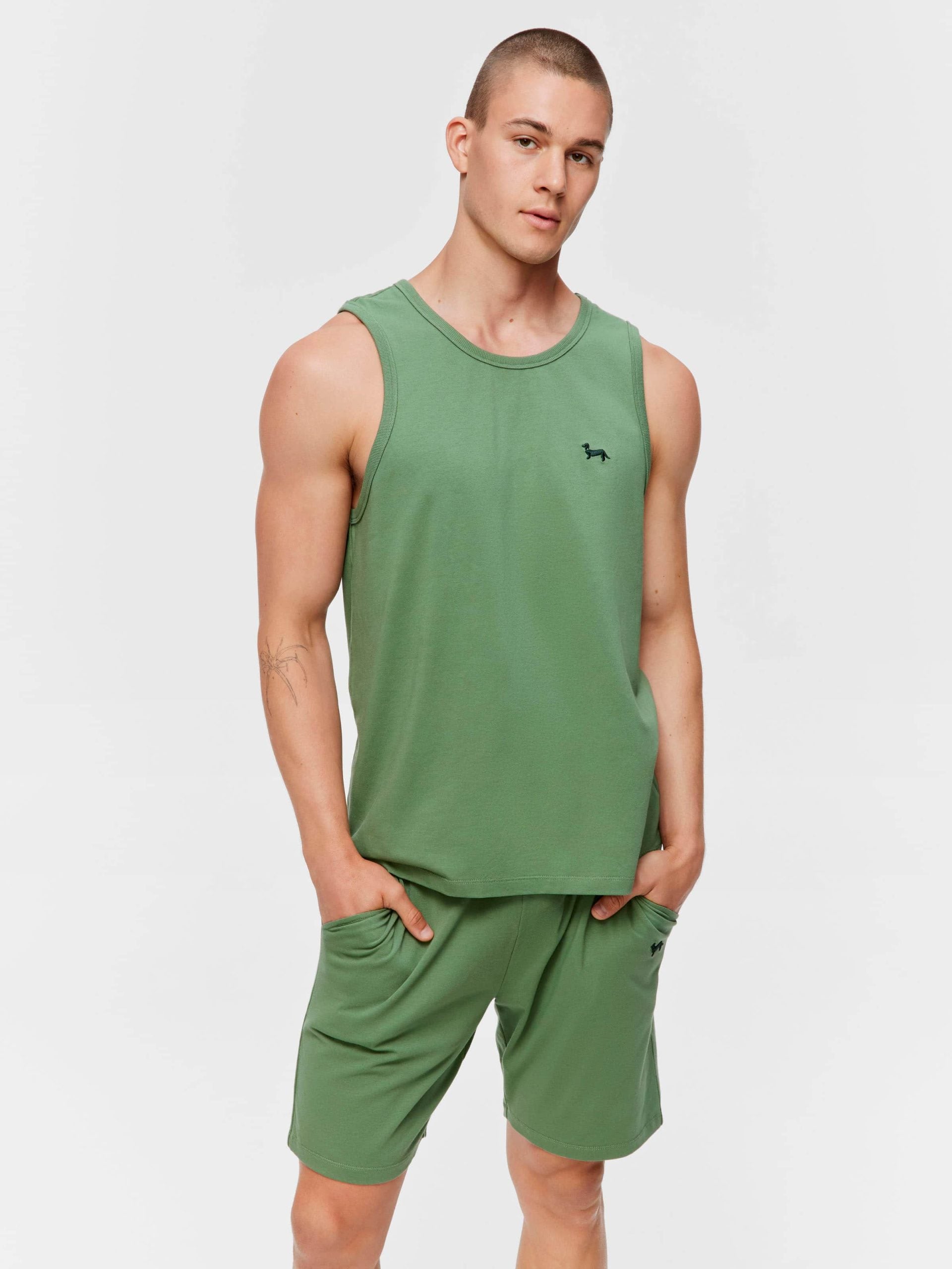 Green Boxy Sleeveless Tee green image 2