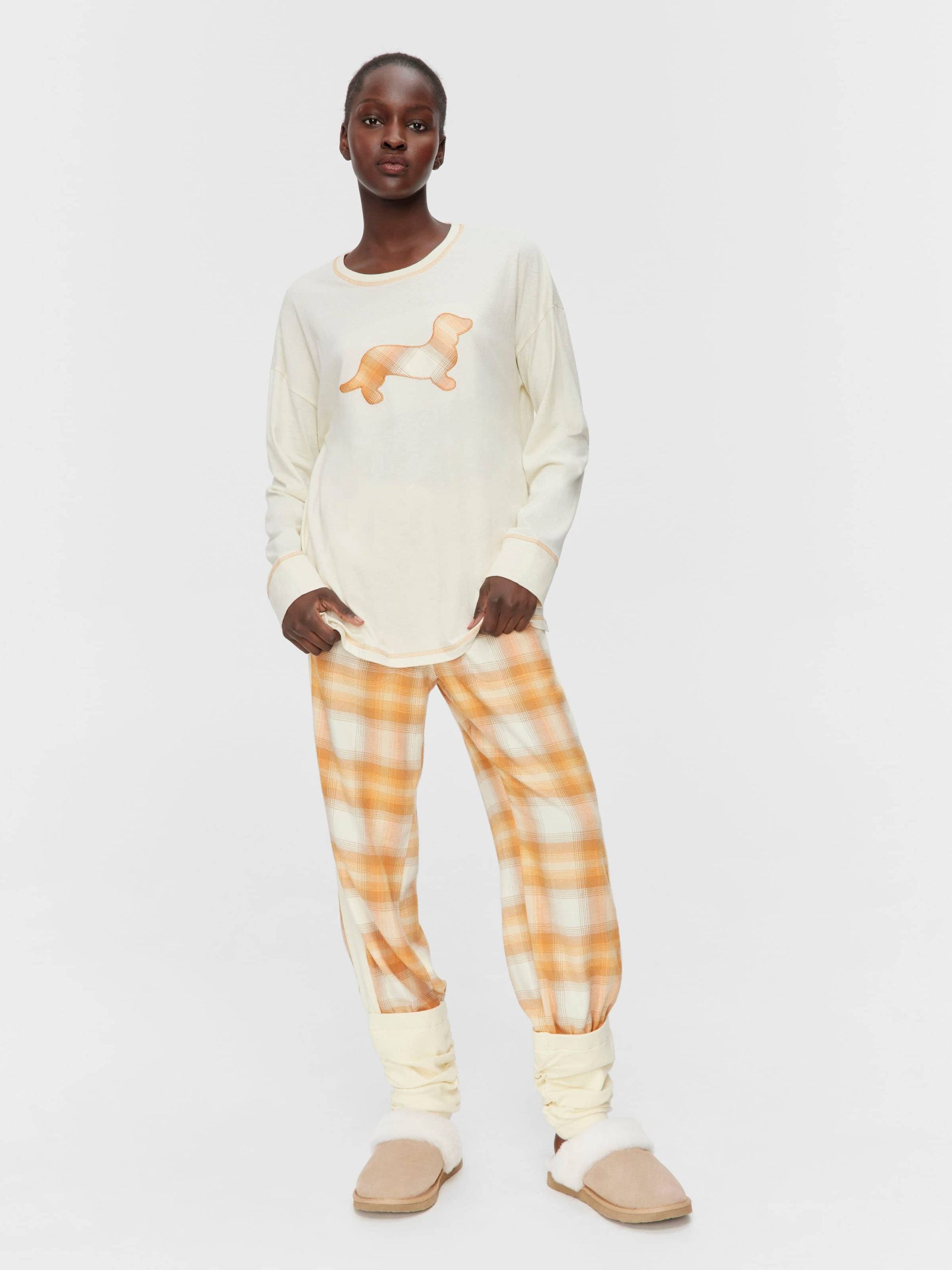 Contrast Penny Oversized Long Sleeve Top Oatmeal image 1