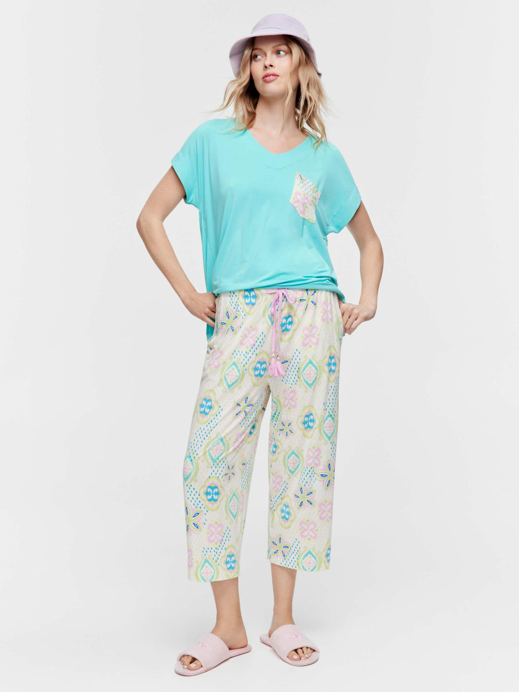 Pastel Printed 3/4 Pj Pant multi image 0