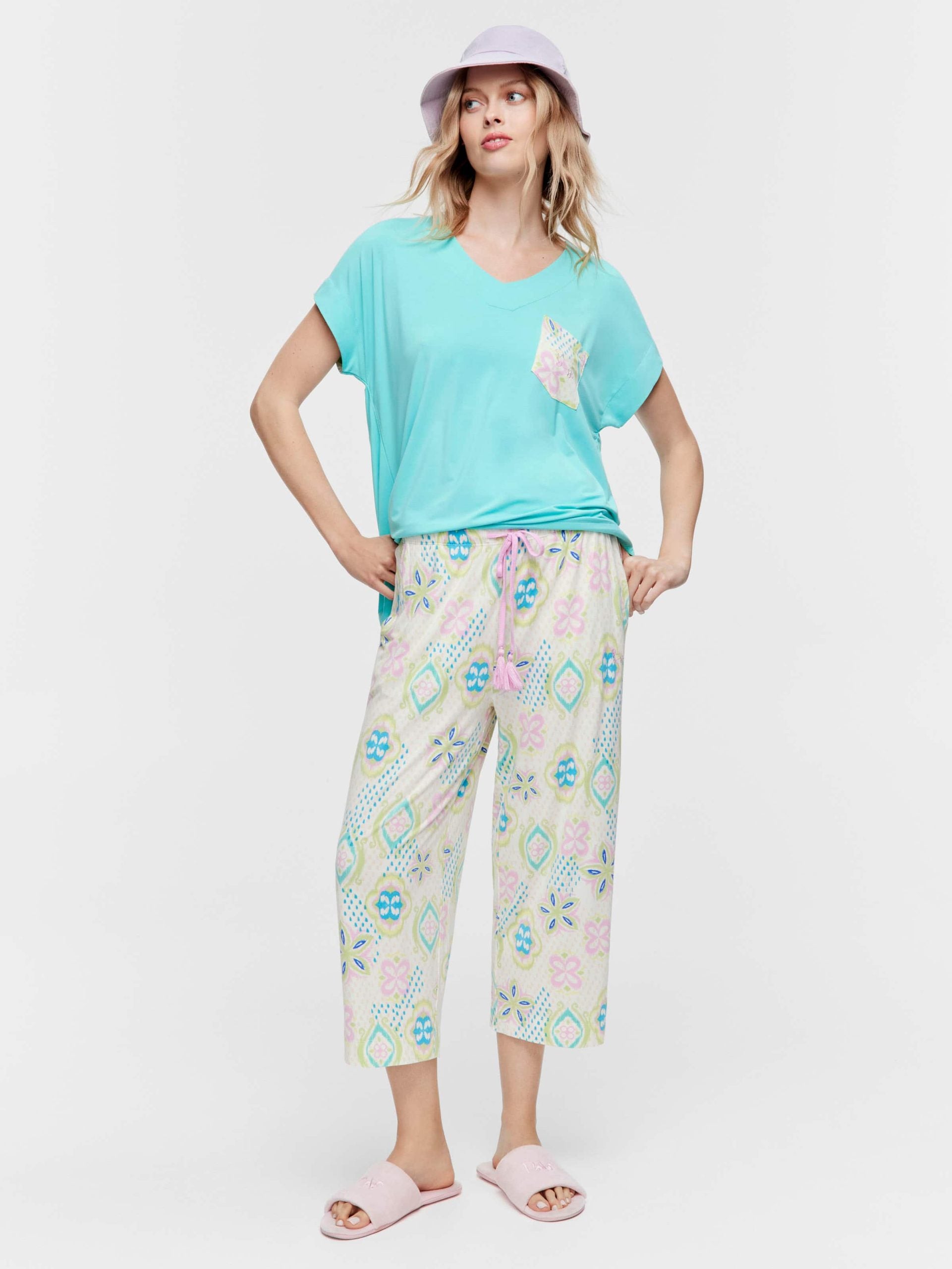 Pastel Printed 3/4 Pj Pant multi image 0