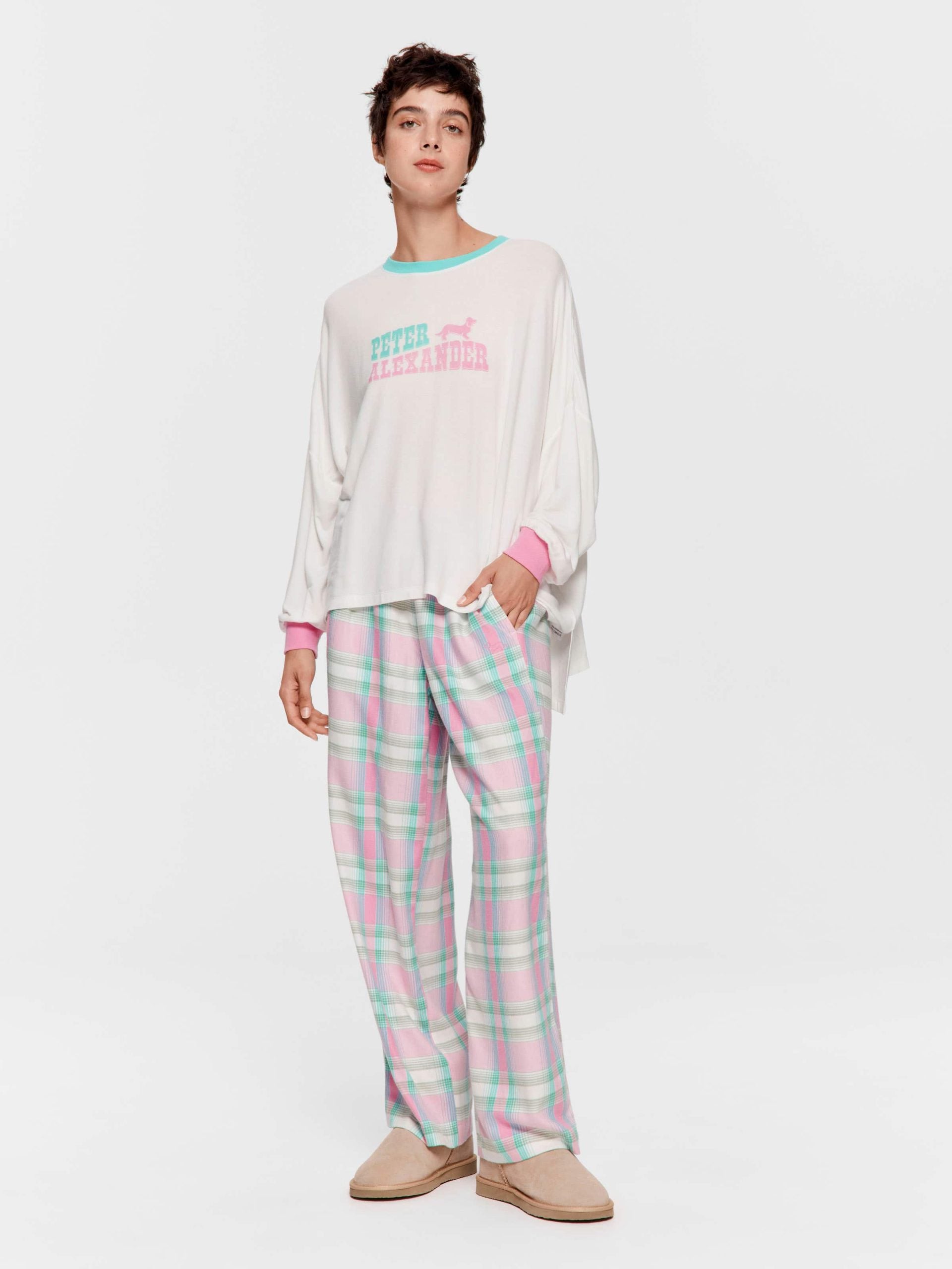 Peter Alexander Western Oversized Long Sleeve Top Cream image 2