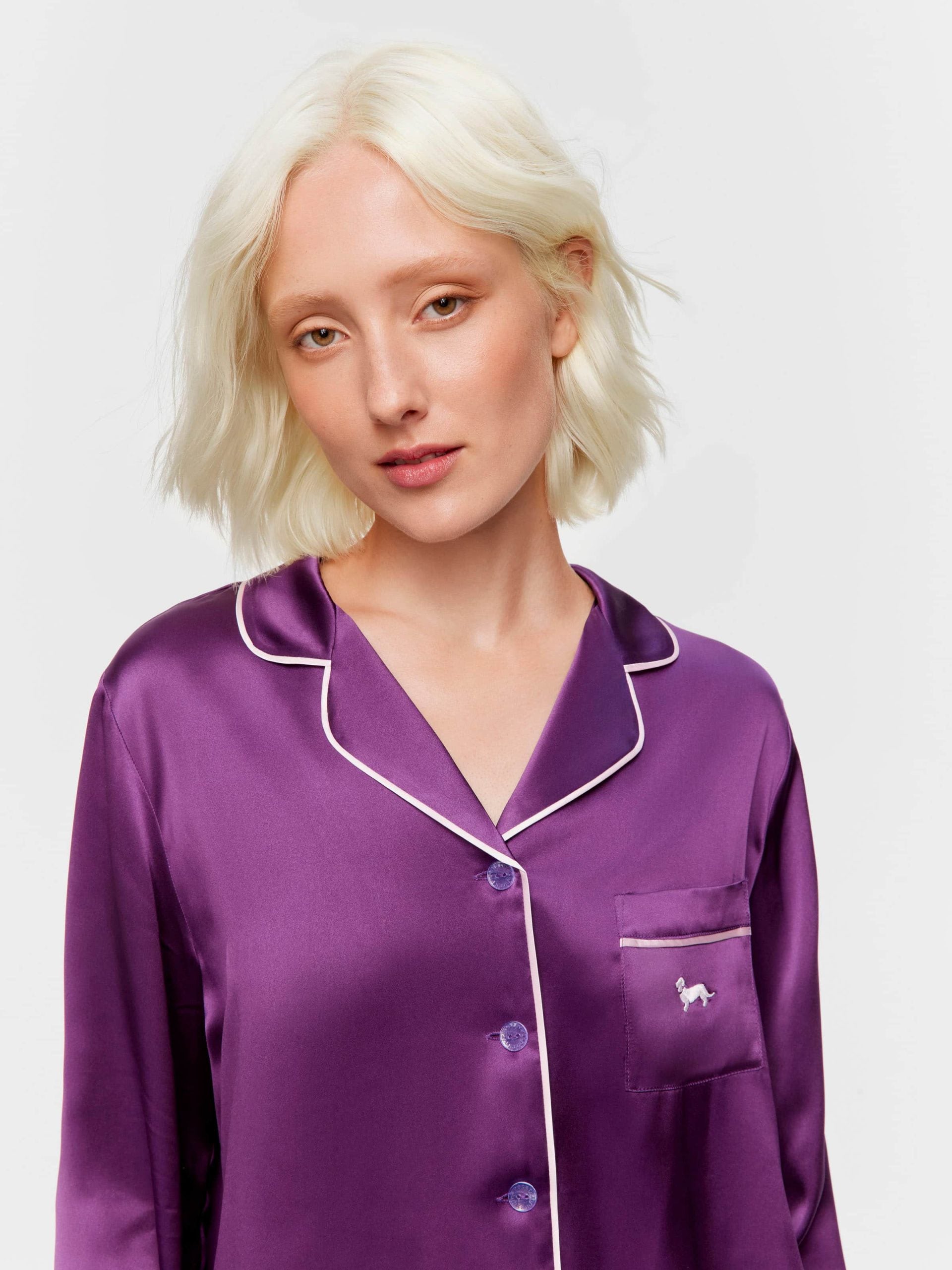 Plum Mulberry Silk Long Pj Set multi image 2