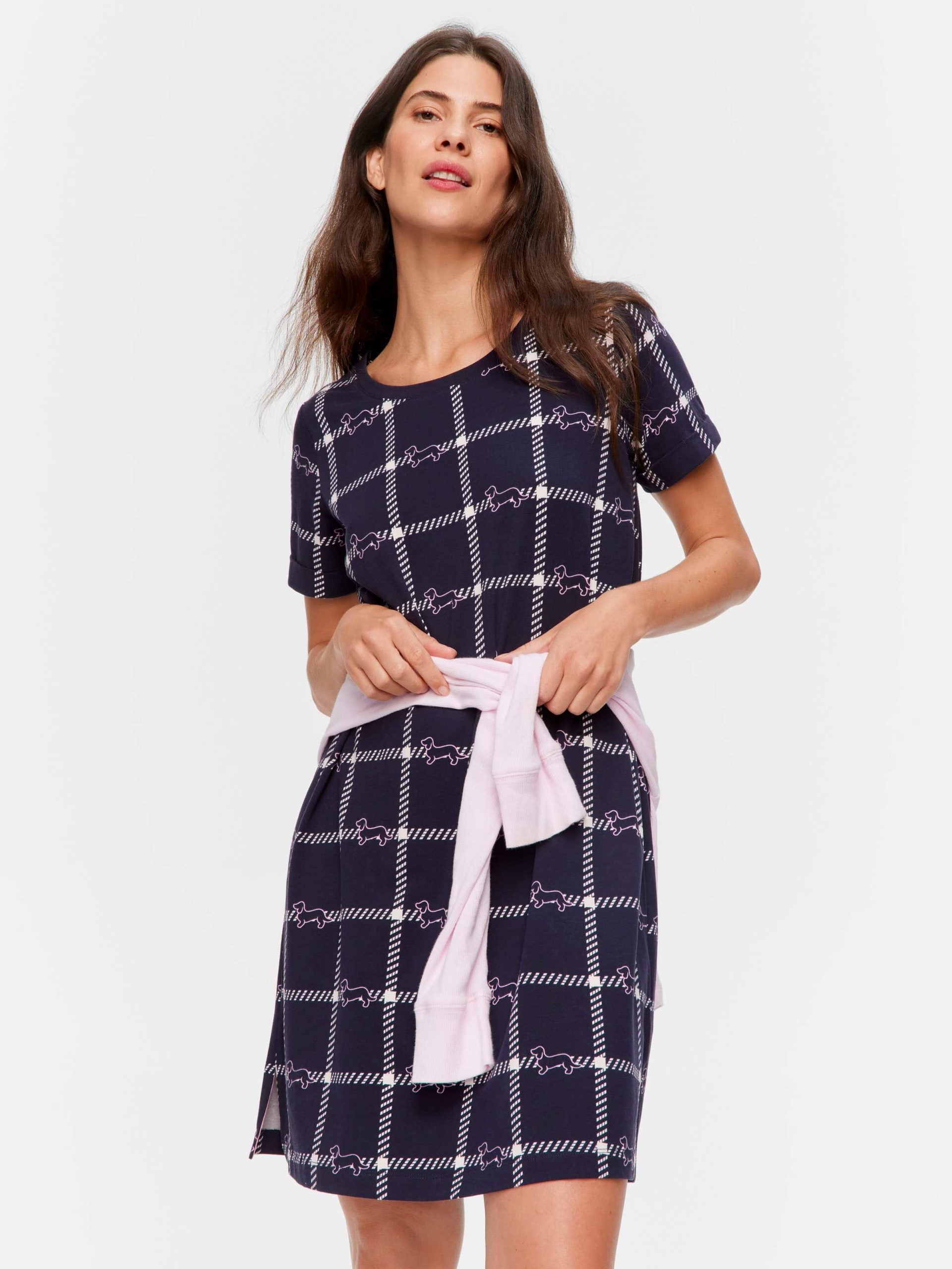 Penny Windowpane Sleep Tee navy image 0