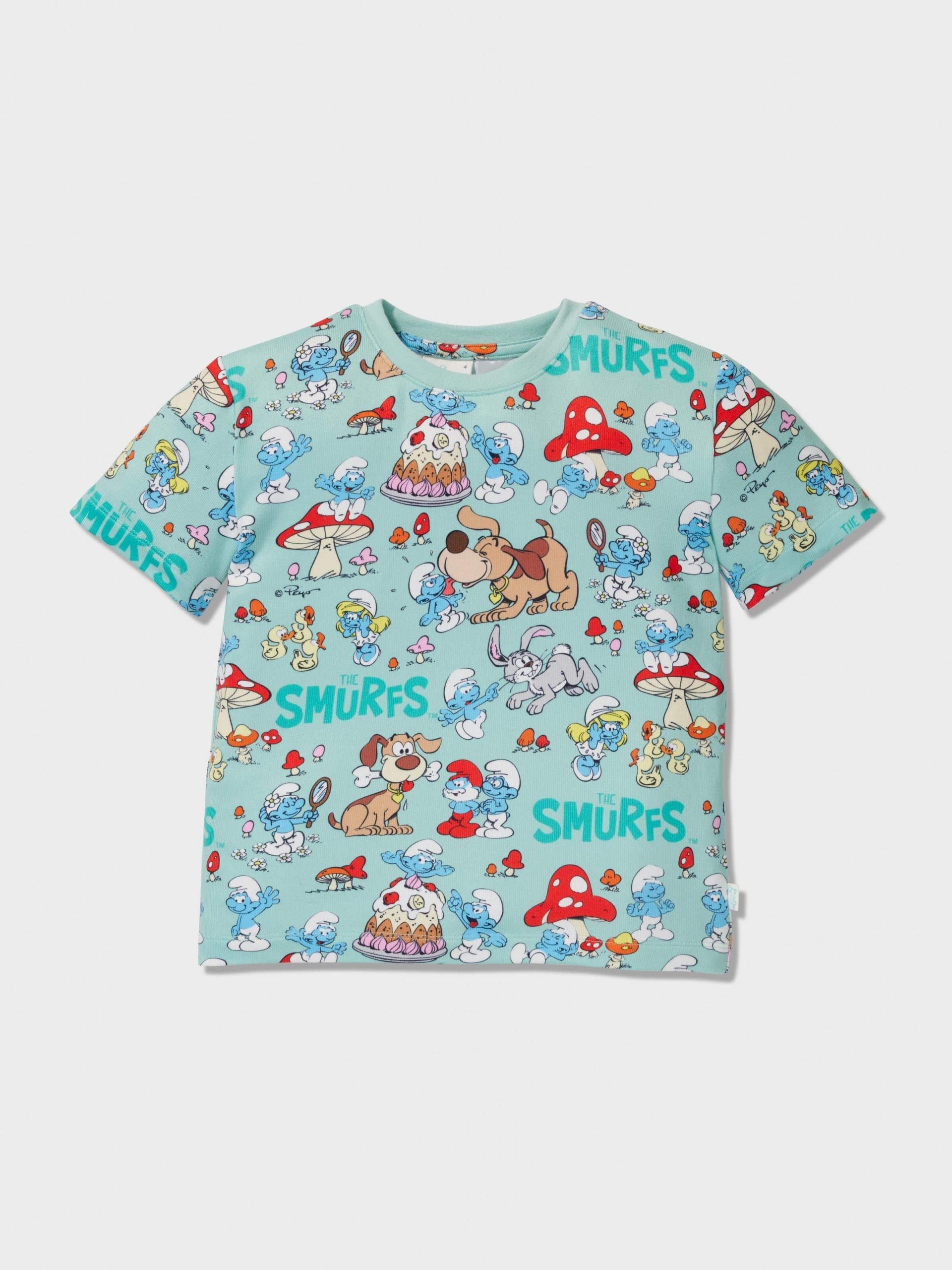 Jnr Boys Smurfs Shortie Pj Set multi image 2