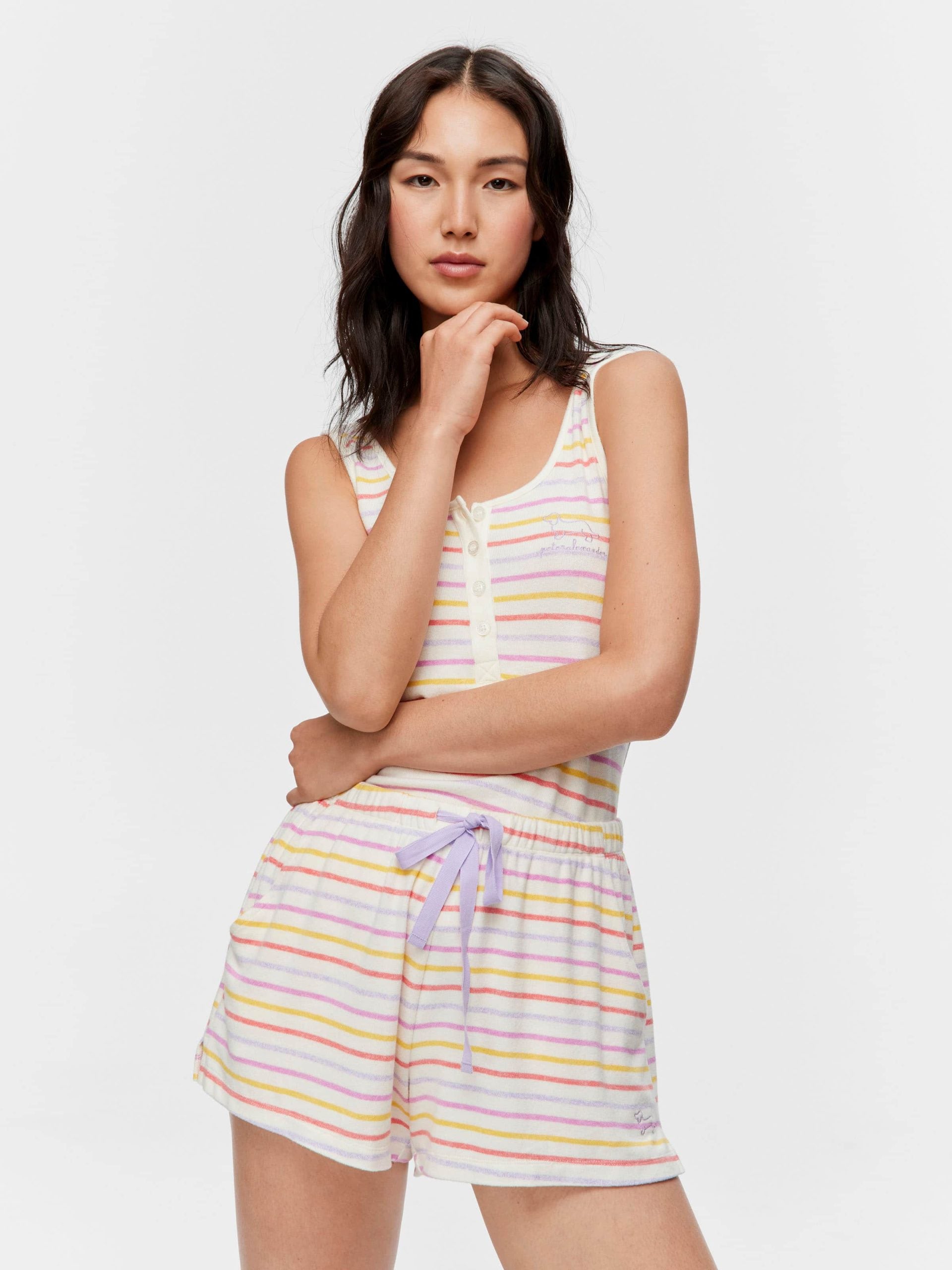 Fuzzy Stripe Mini Short multi image 0