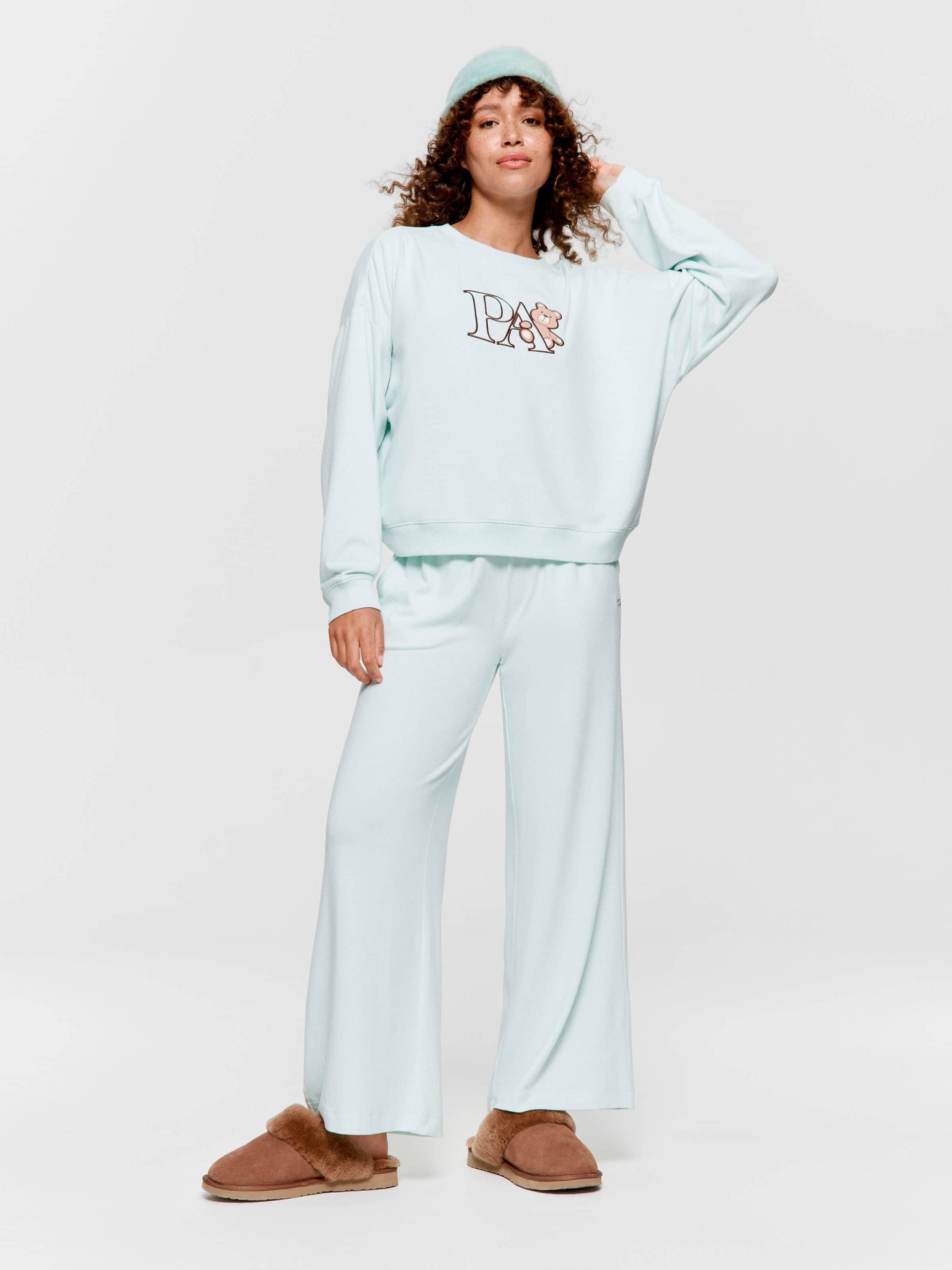 Mint Plush Logo Teddy Sweater mint image 2