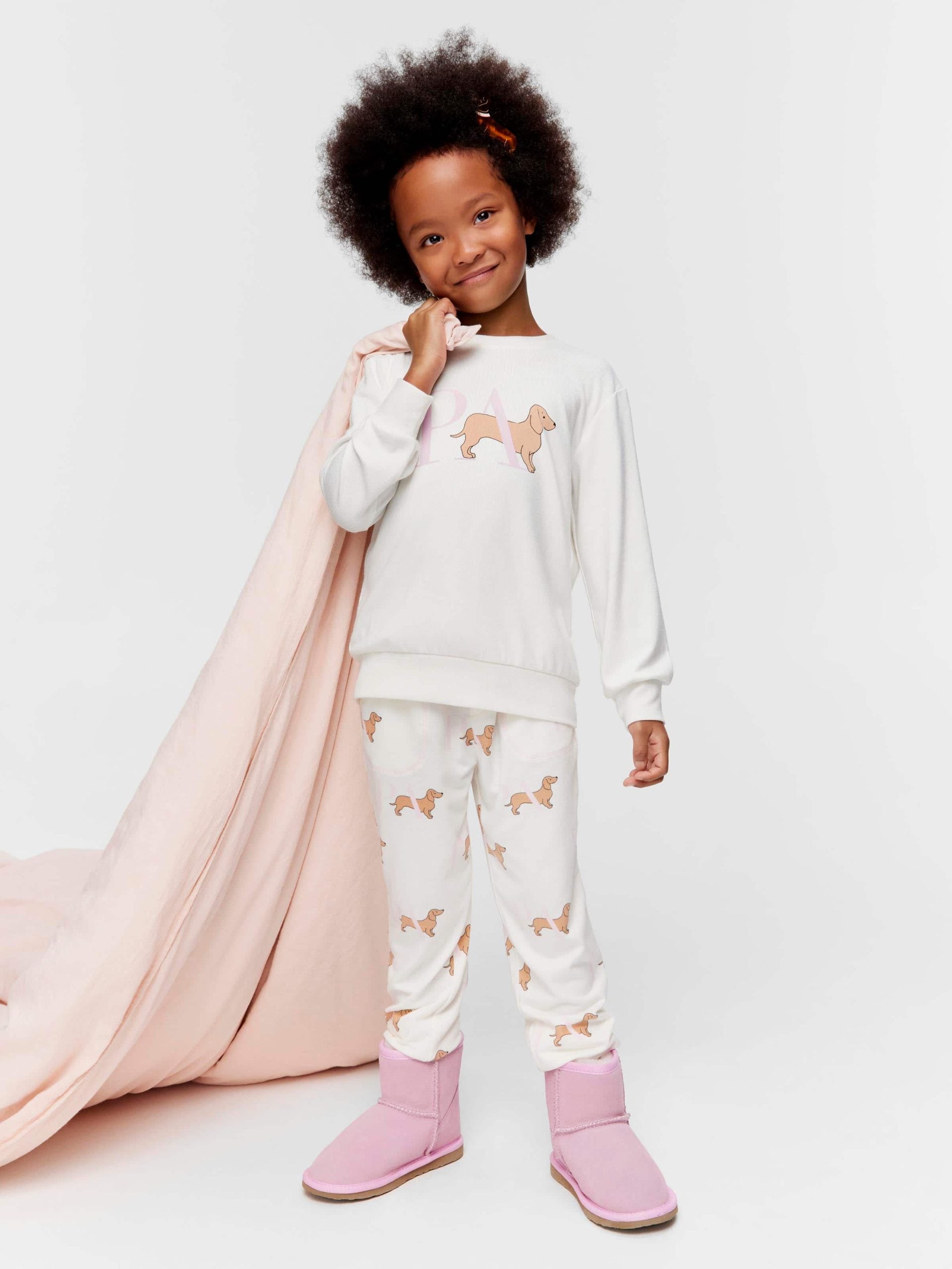 Jnr Girls Penny Plush Pj Set cream image 0