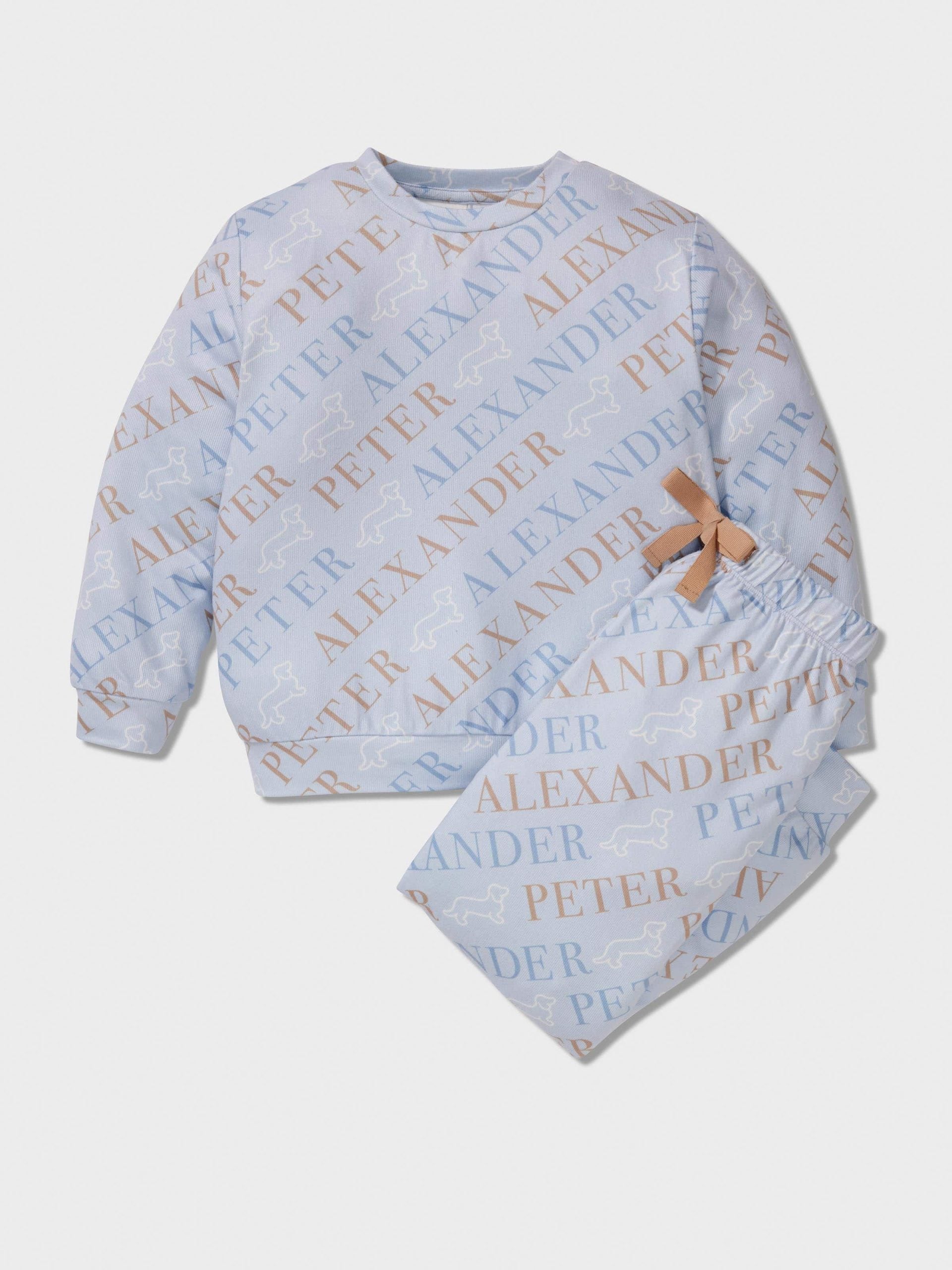 Boys Heritage Logo Pj Set dustyblue image 0