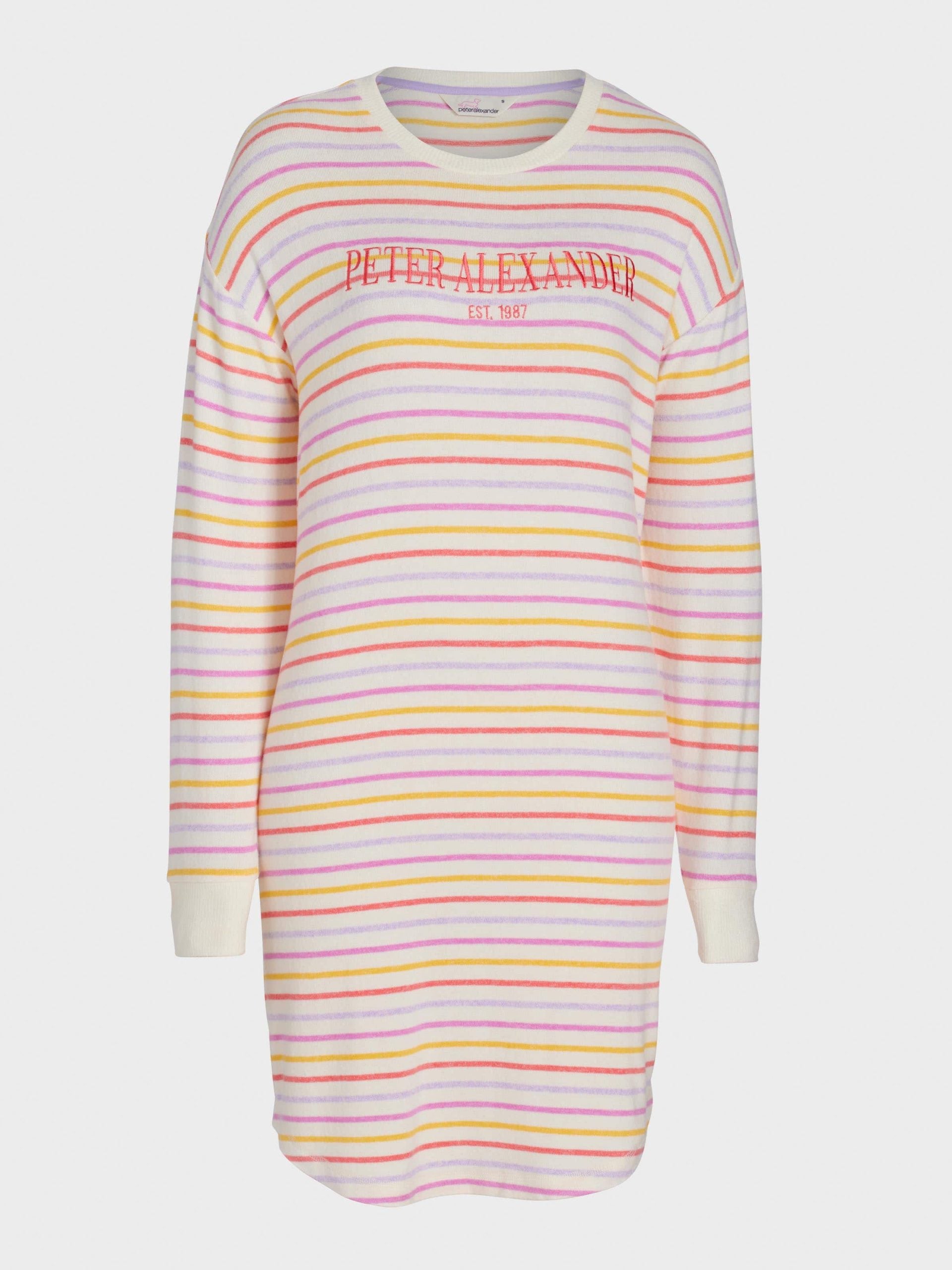 Fuzzy Colourful Stripe Long Sleeve Nightie multi image 3