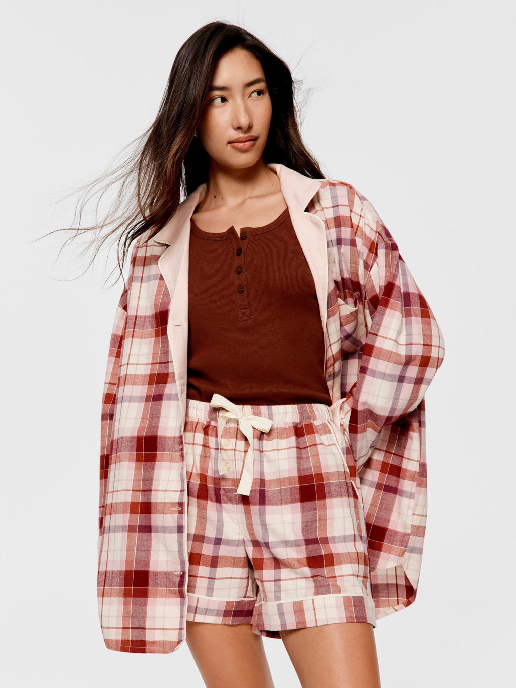 Cream Check Long Short multi image 1