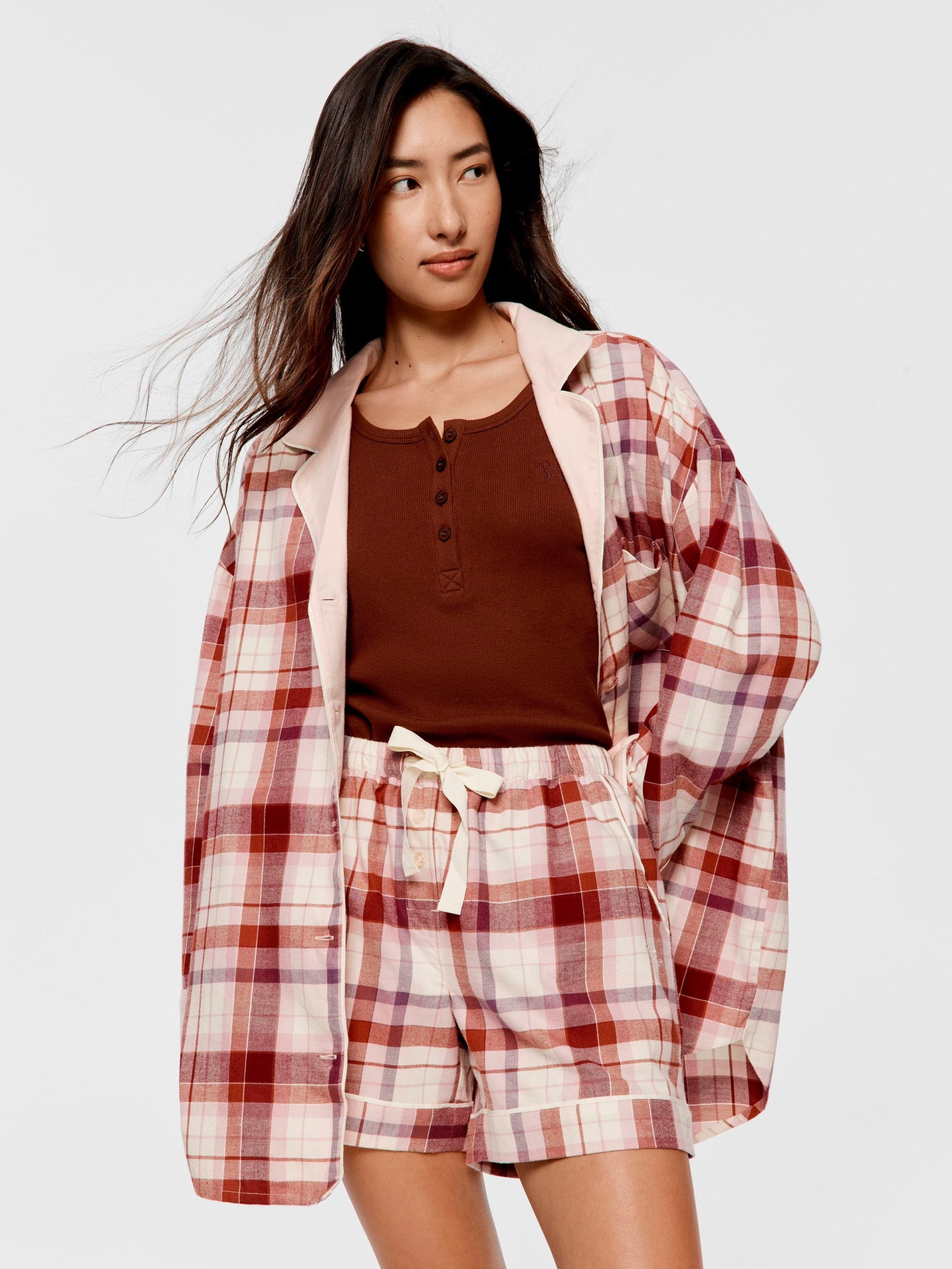 Cream Check Long Short multi image 1