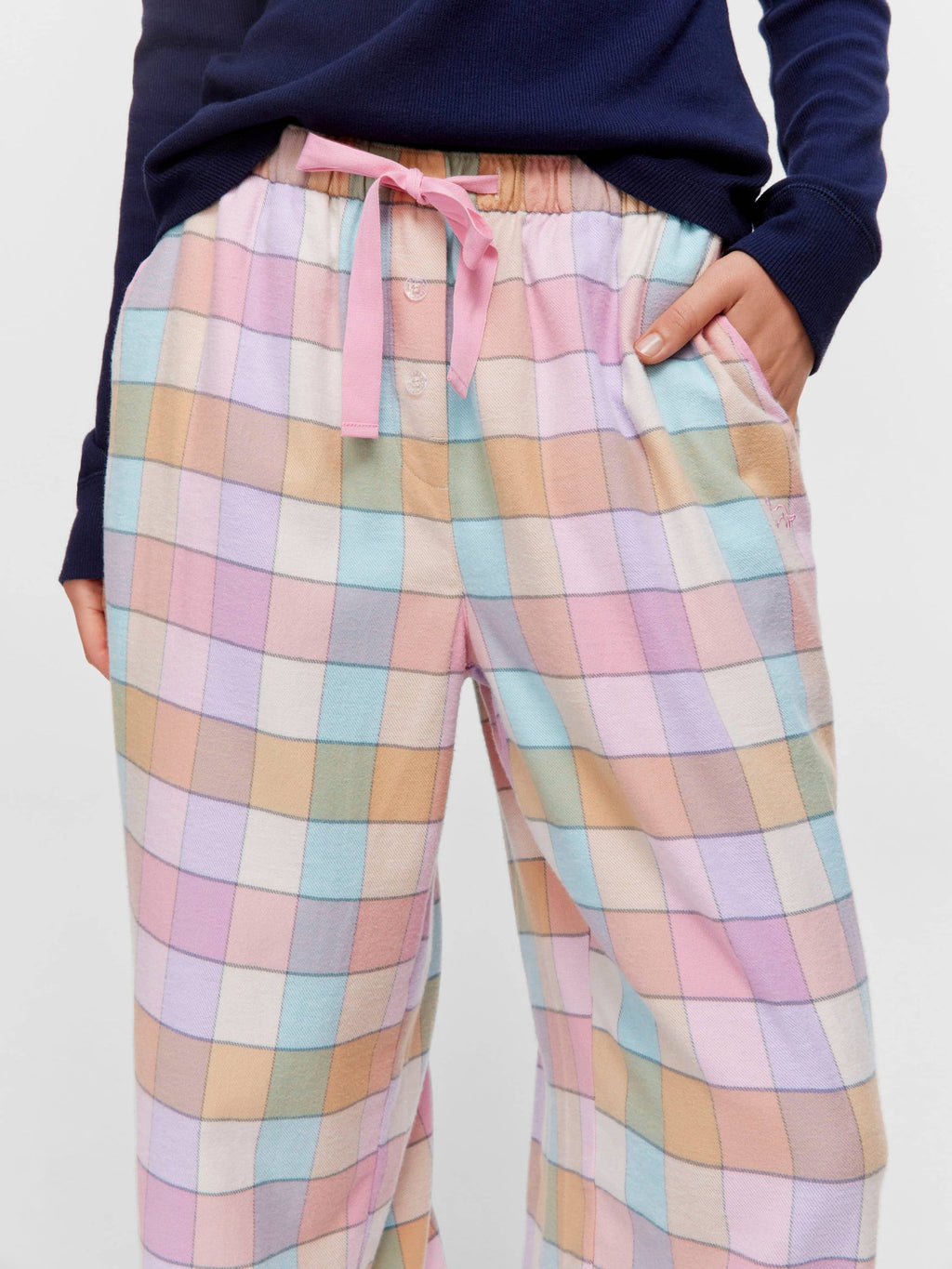 Pink Bold Check Flannelette Pj Pant multi image 1