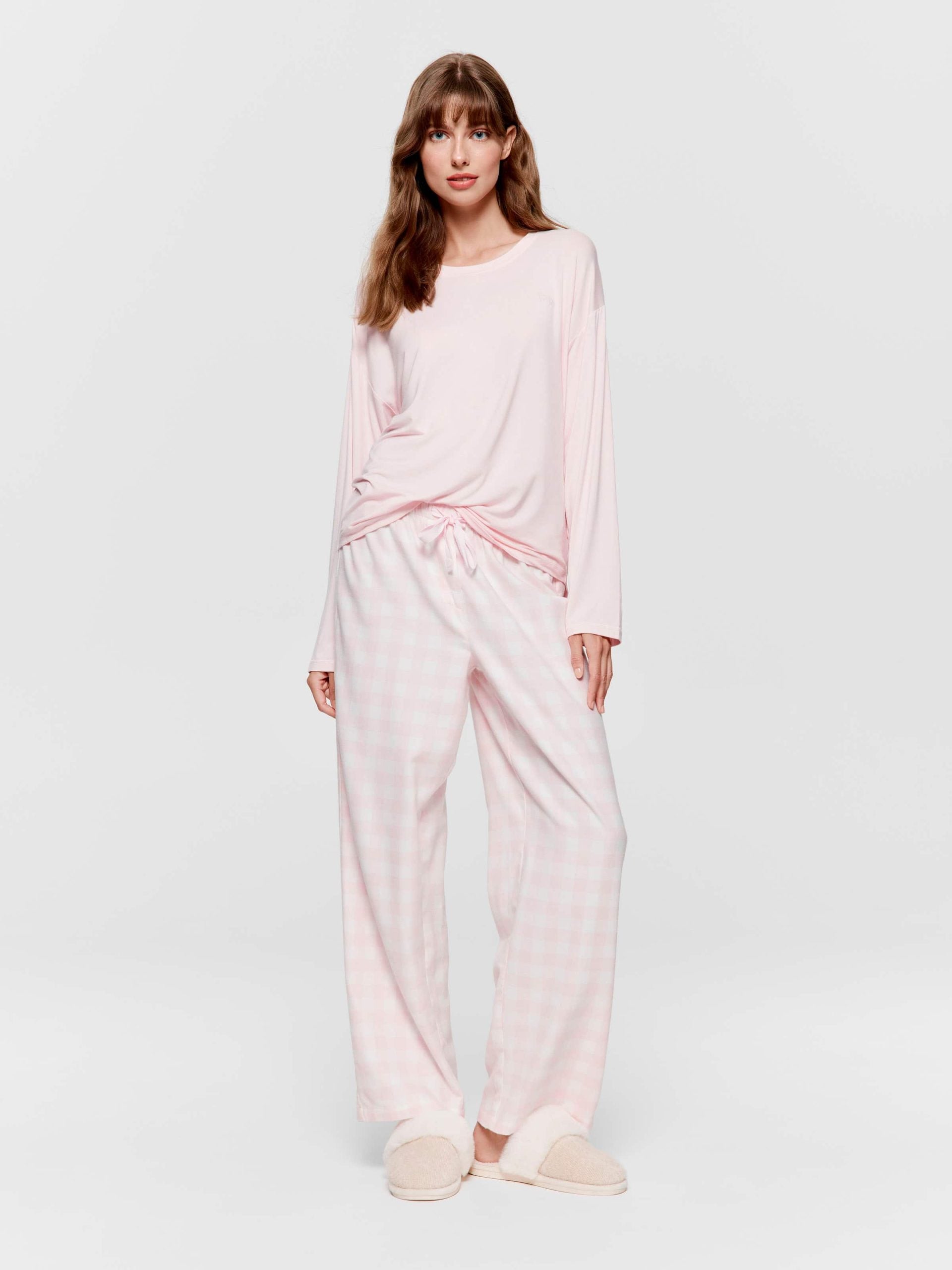 Pink Gingham Classic Flannelette Pj Pant multi image 1