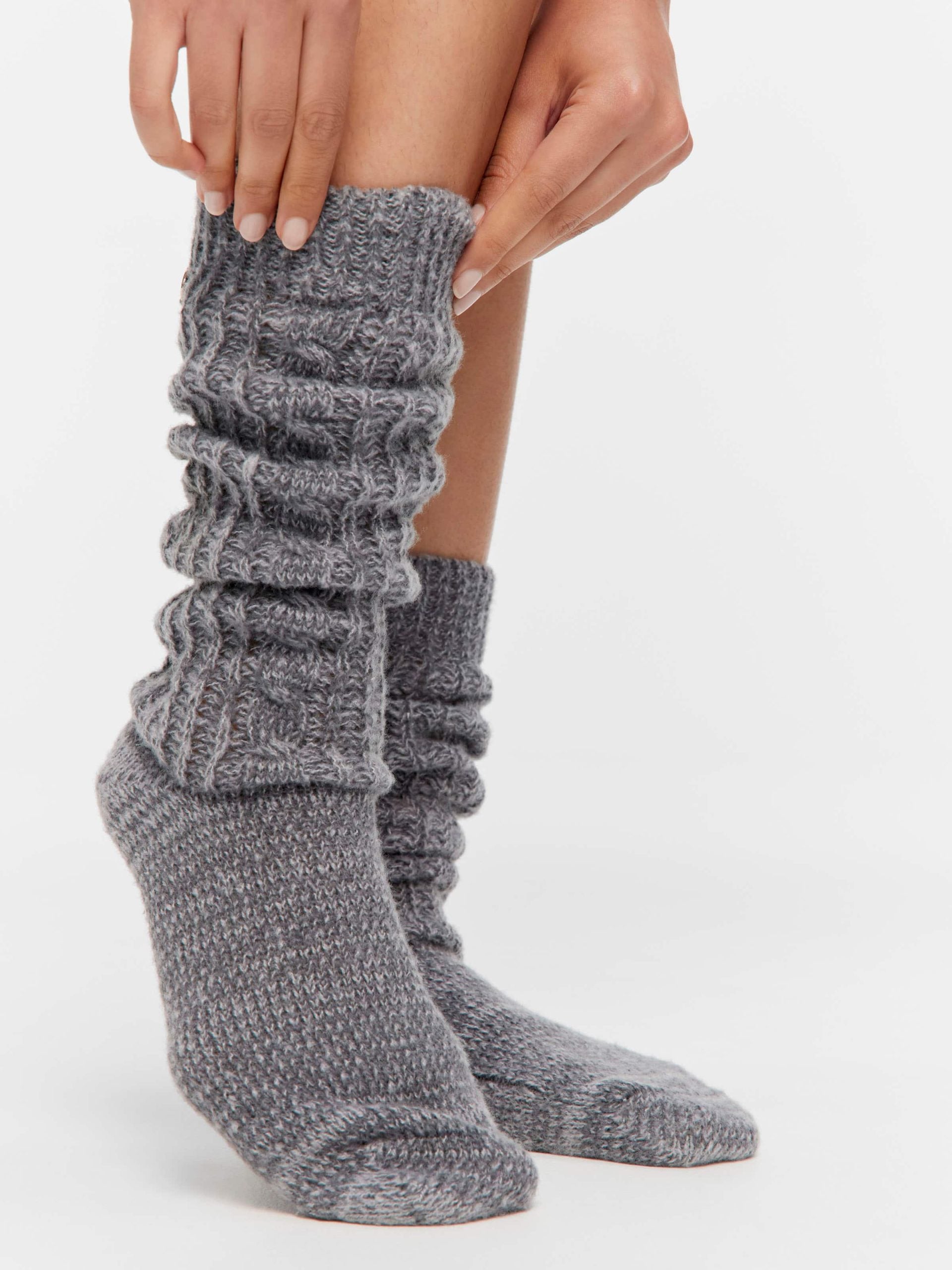 Charcoal Chunky Cable Sock charcoal image 0