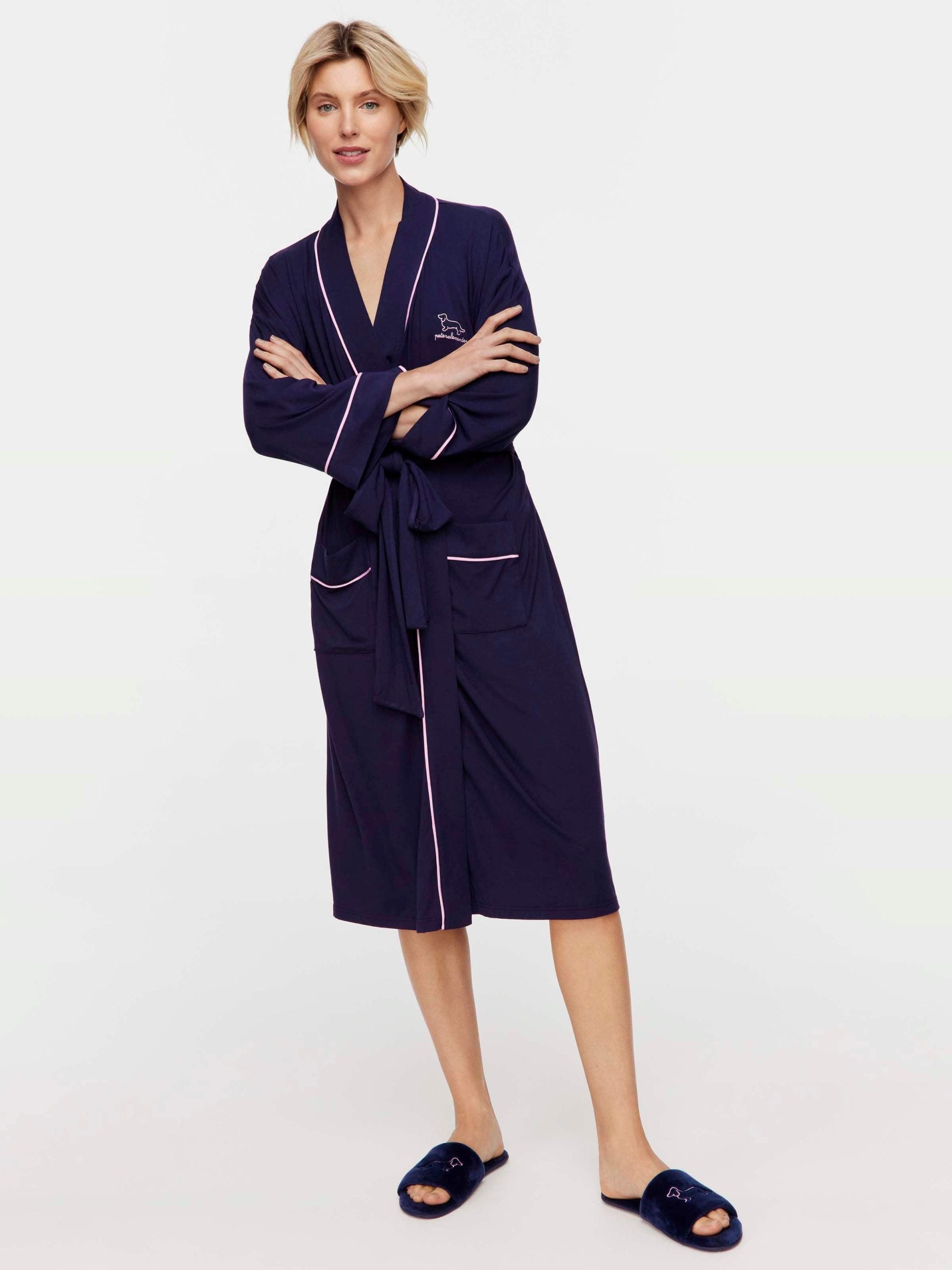 Navy Bamboo Knit Gown navy image 1
