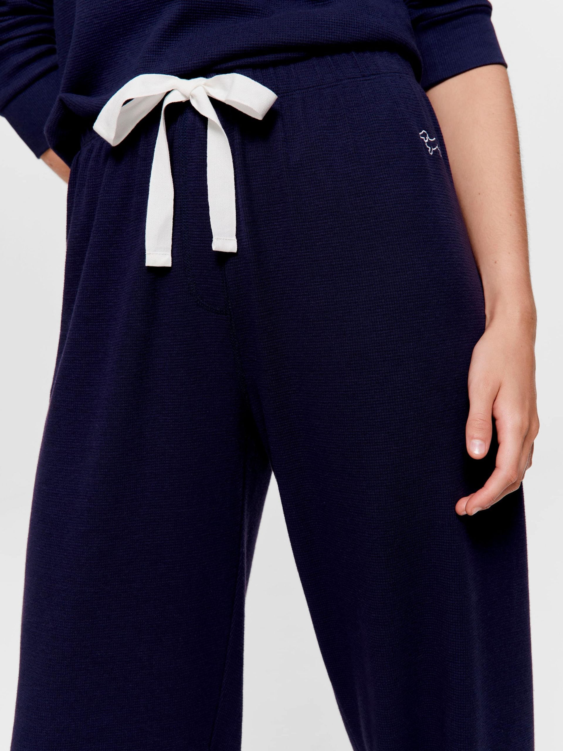 Navy Waffle Straight Leg Pj Pant navy image 2
