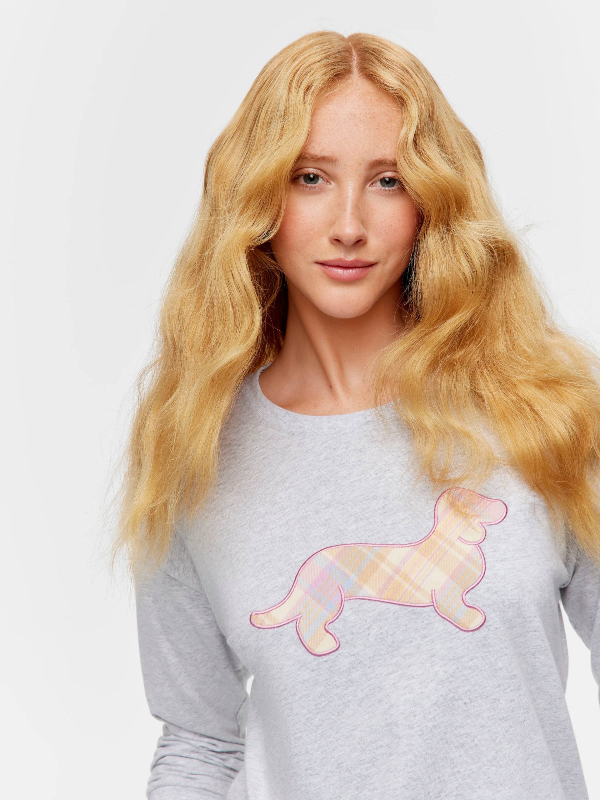 Penny Check Long Sleeve Top greymarle image 1
