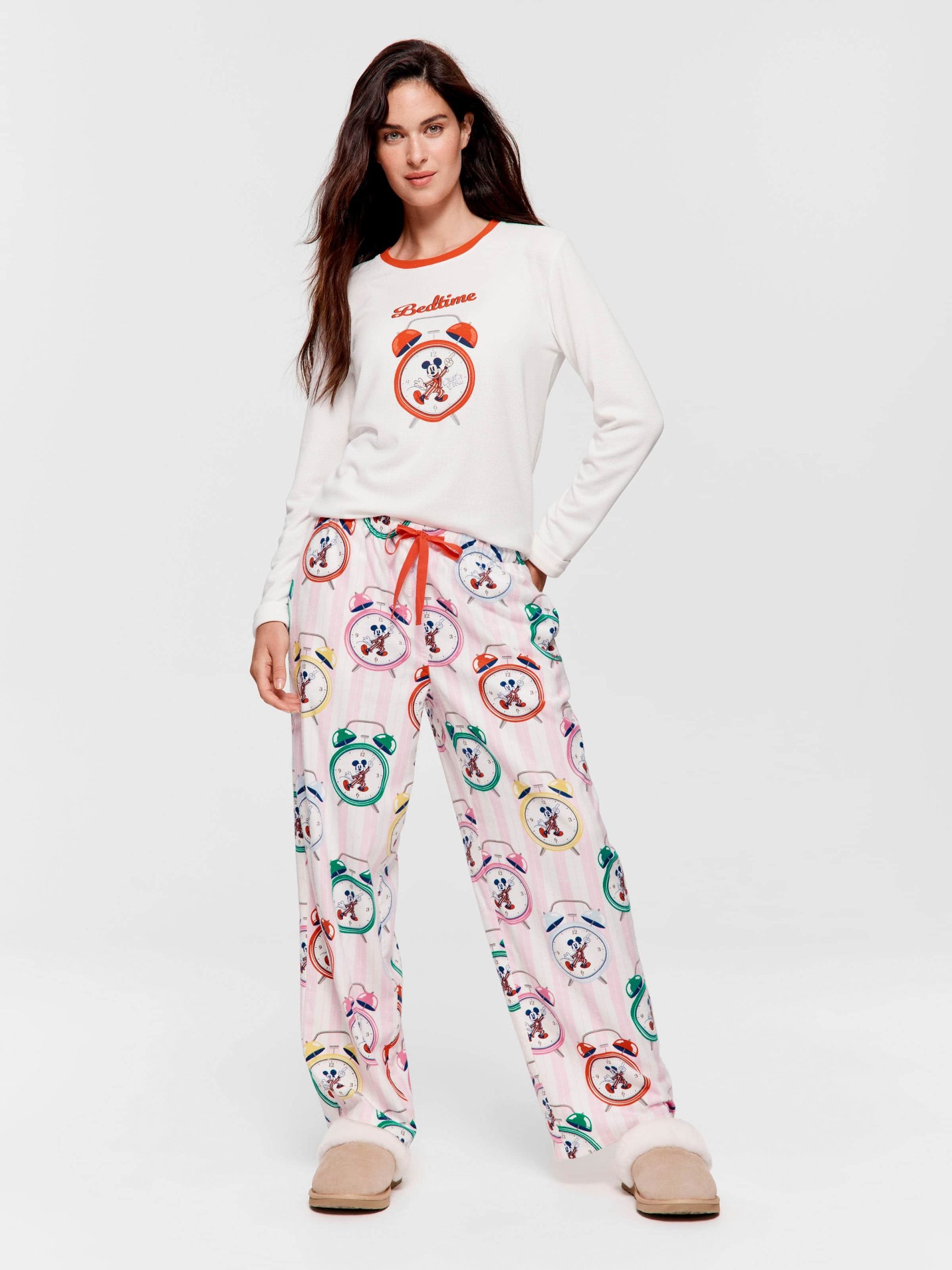 Mickey Mouse Clocks Bamboo Flannelette Classic Pj Pant Multi image 0