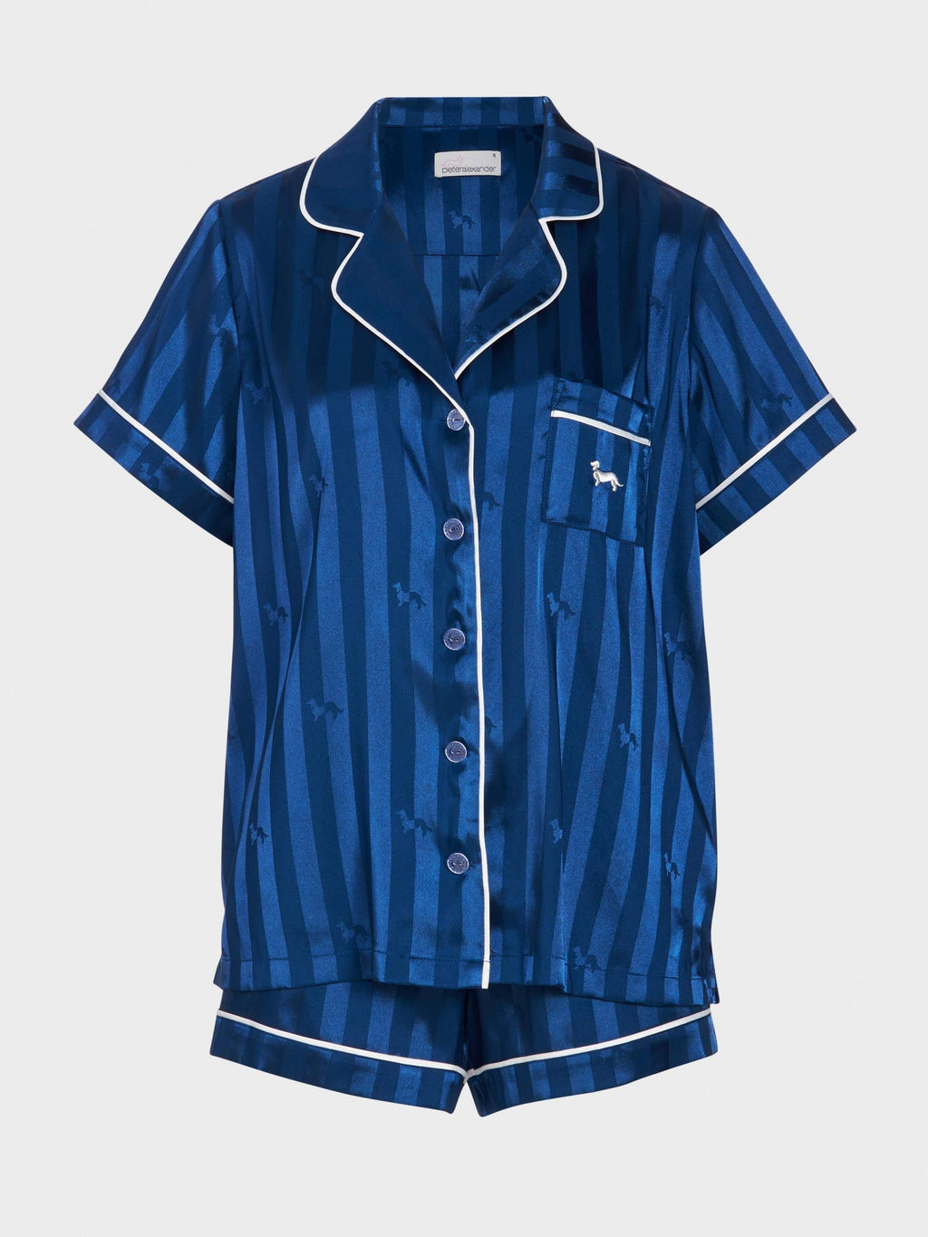 Navy Penny Chic Satin Stripe Pj Set navy image 4
