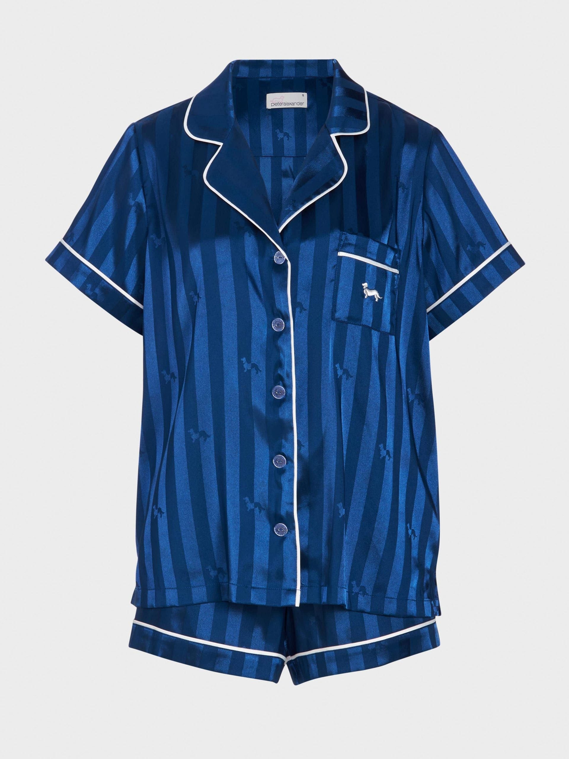 Navy Penny Chic Satin Stripe Pj Set navy image 4